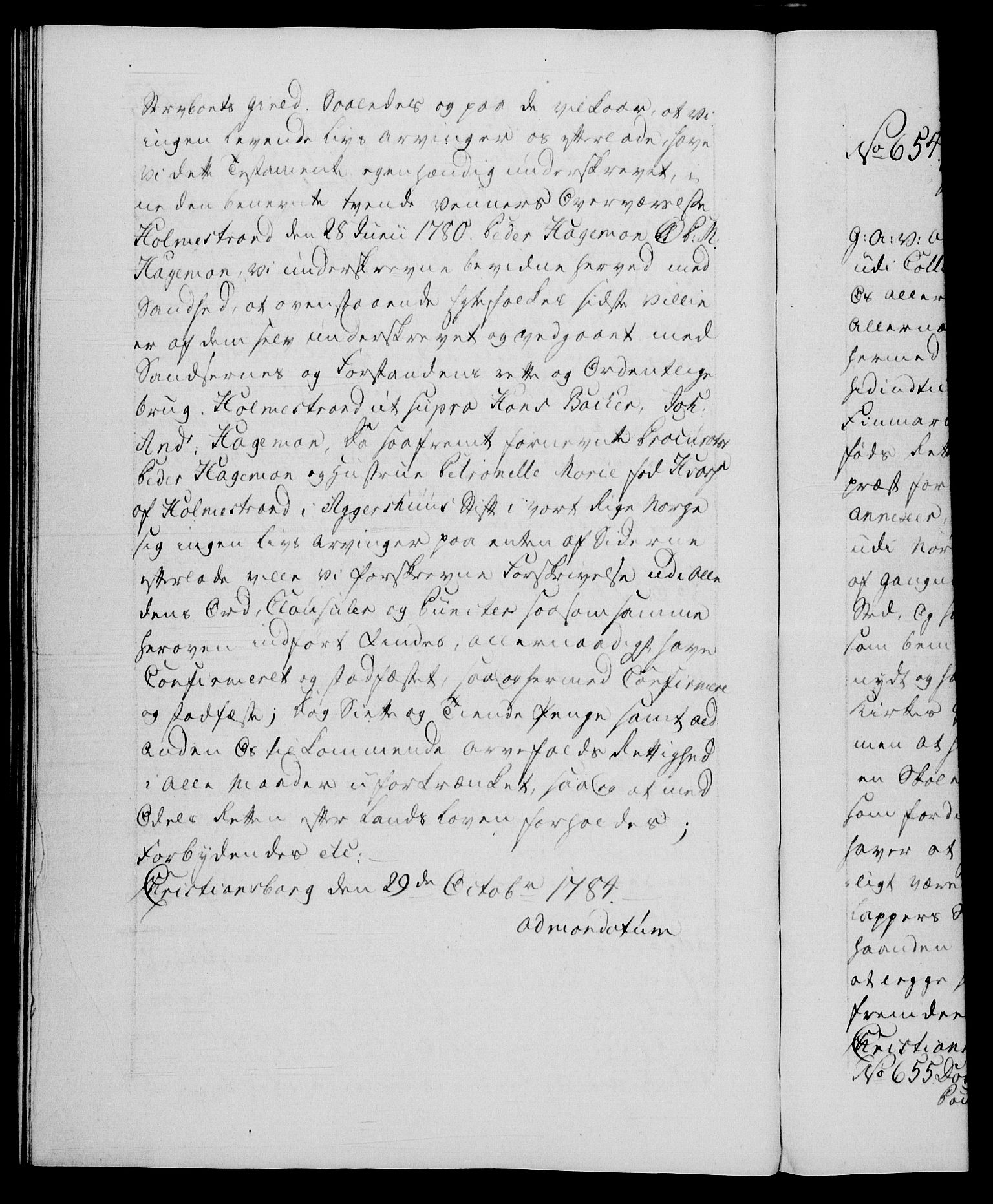 Danske Kanselli 1572-1799, RA/EA-3023/F/Fc/Fca/Fcaa/L0050: Norske registre, 1784-1785, p. 383b