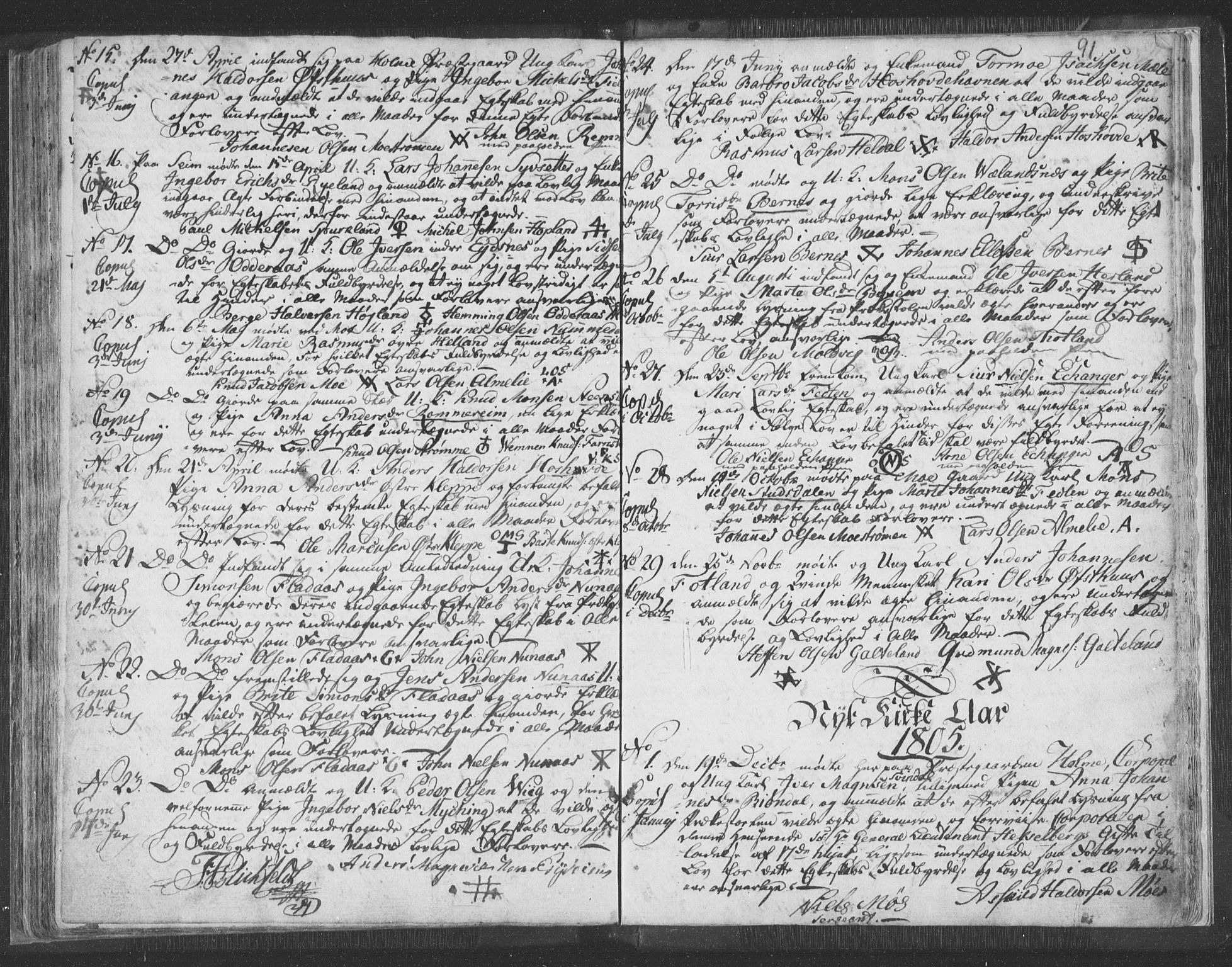 Hosanger sokneprestembete, AV/SAB-A-75801/H/Haa: Parish register (official) no. A 3, 1793-1811, p. 90b-91a