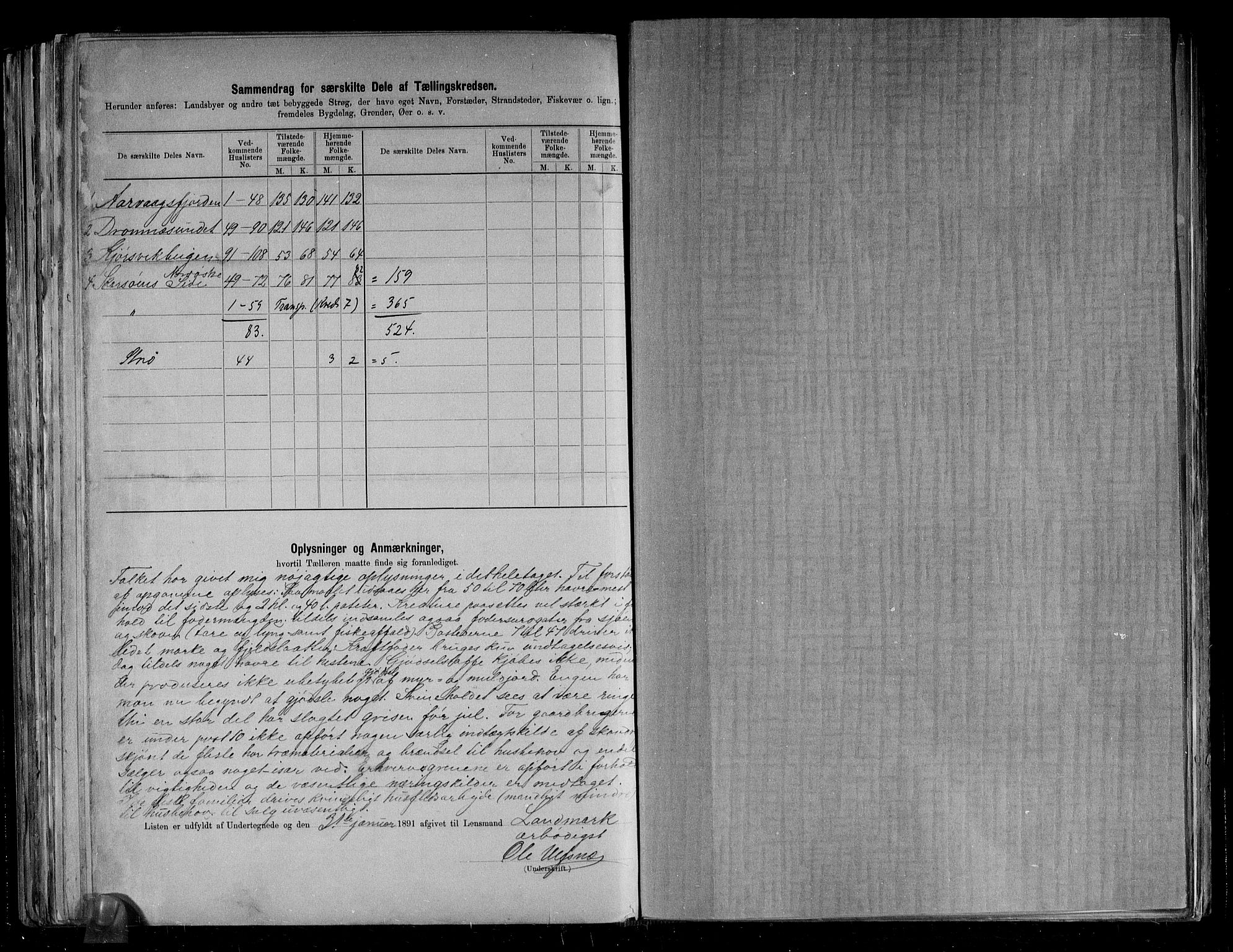 RA, 1891 census for 1569 Aure, 1891, p. 23