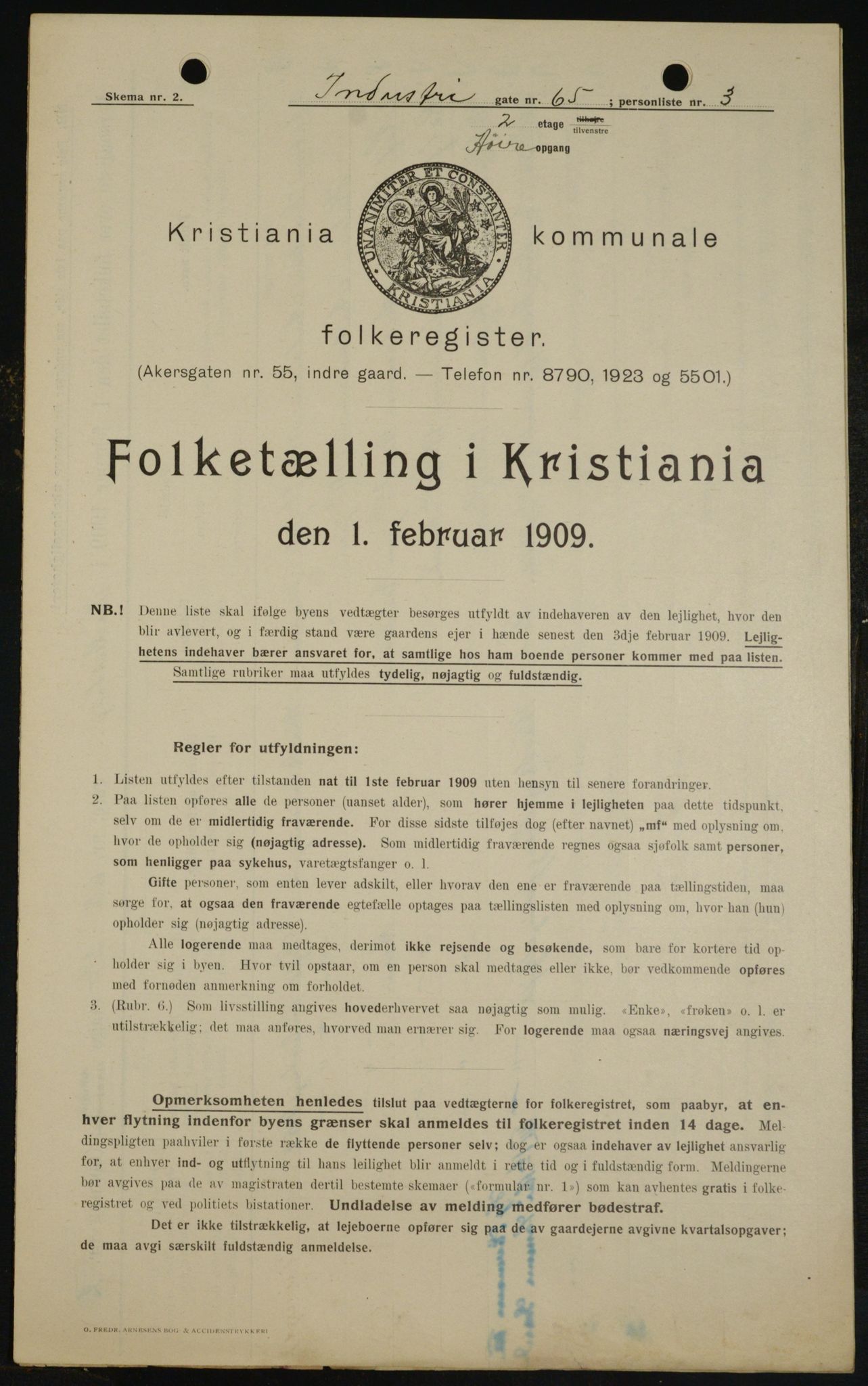 OBA, Municipal Census 1909 for Kristiania, 1909, p. 39941