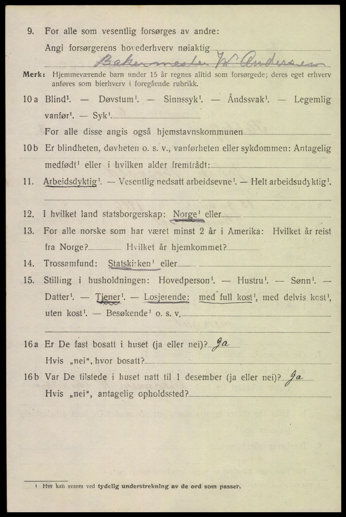 SAK, 1920 census for Flekkefjord, 1920, p. 3845