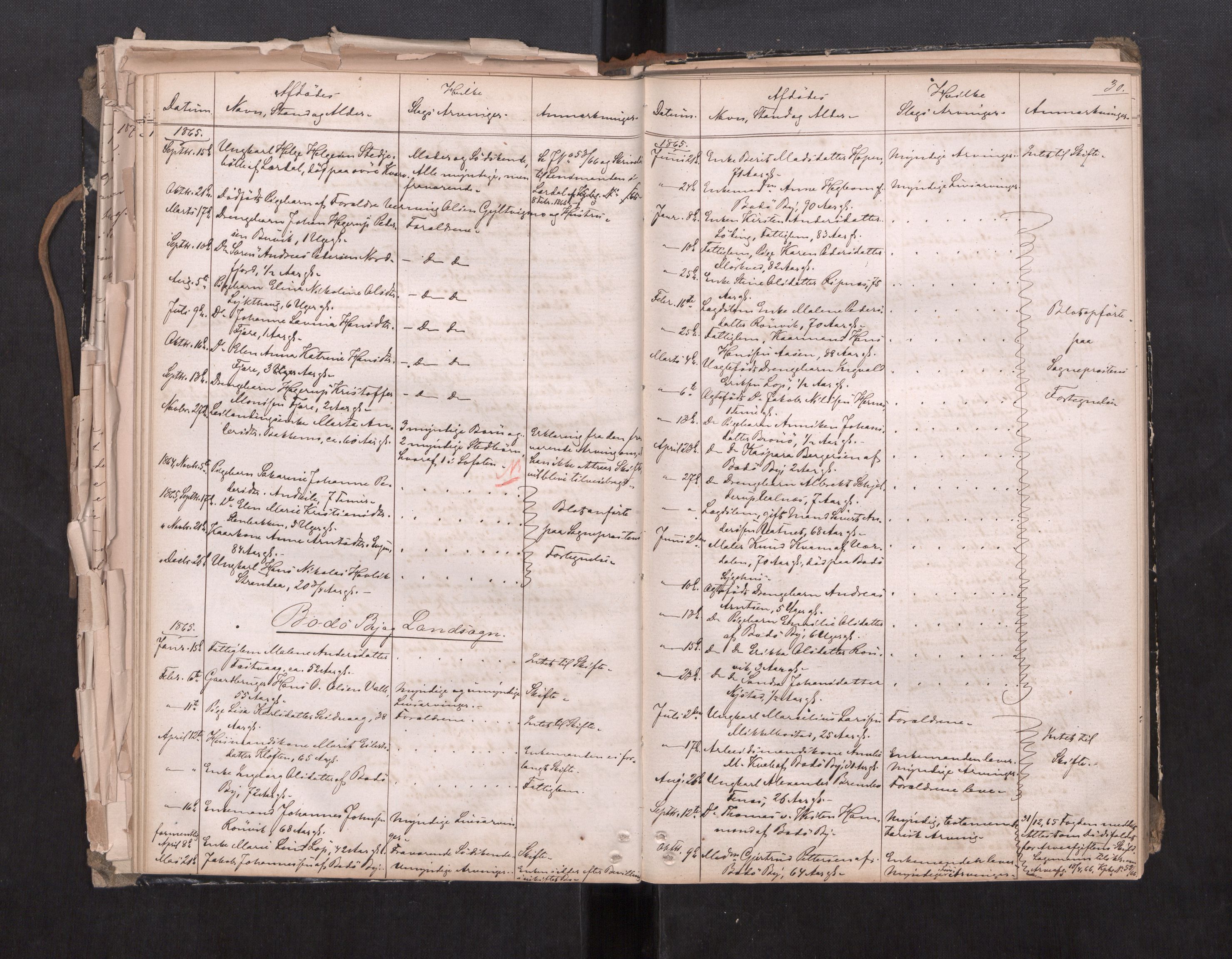 Salten sorenskriveri, AV/SAT-A-4578/1/3/3L/L0001: Dødsfallprotokoll, 1863-1876, p. 30