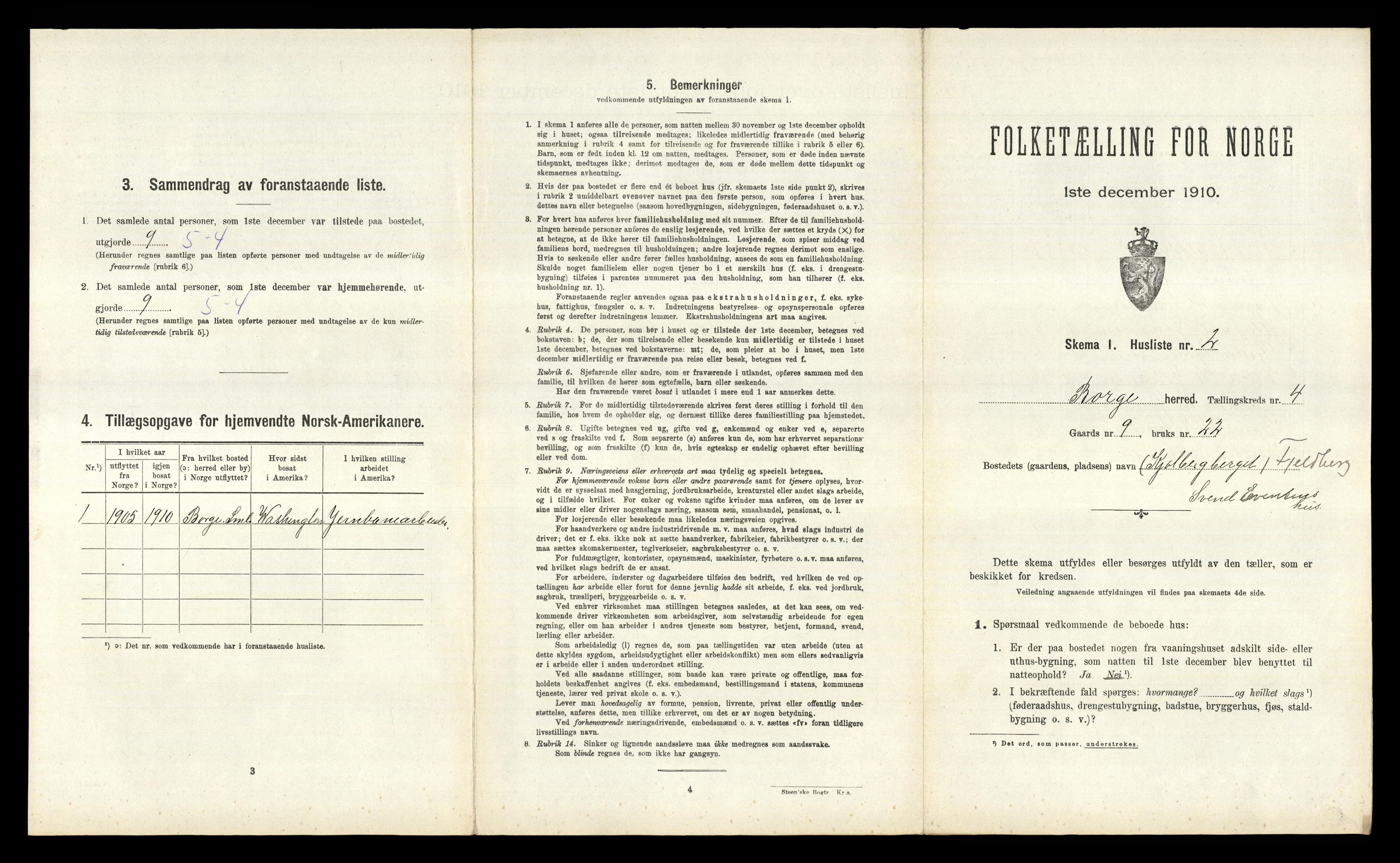 RA, 1910 census for Borge, 1910, p. 536