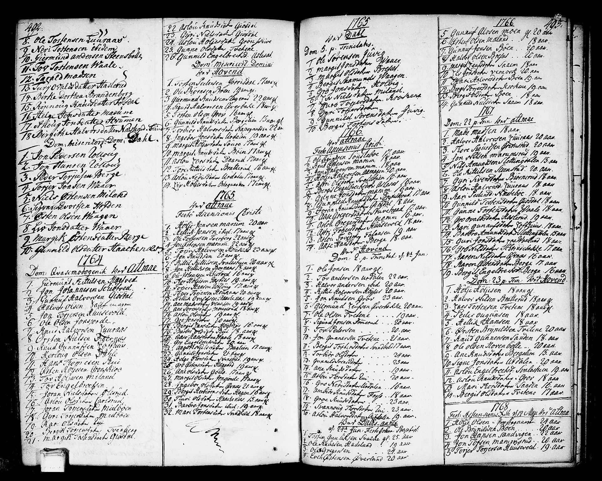 Tinn kirkebøker, SAKO/A-308/F/Fa/L0002: Parish register (official) no. I 2, 1757-1810, p. 492-493