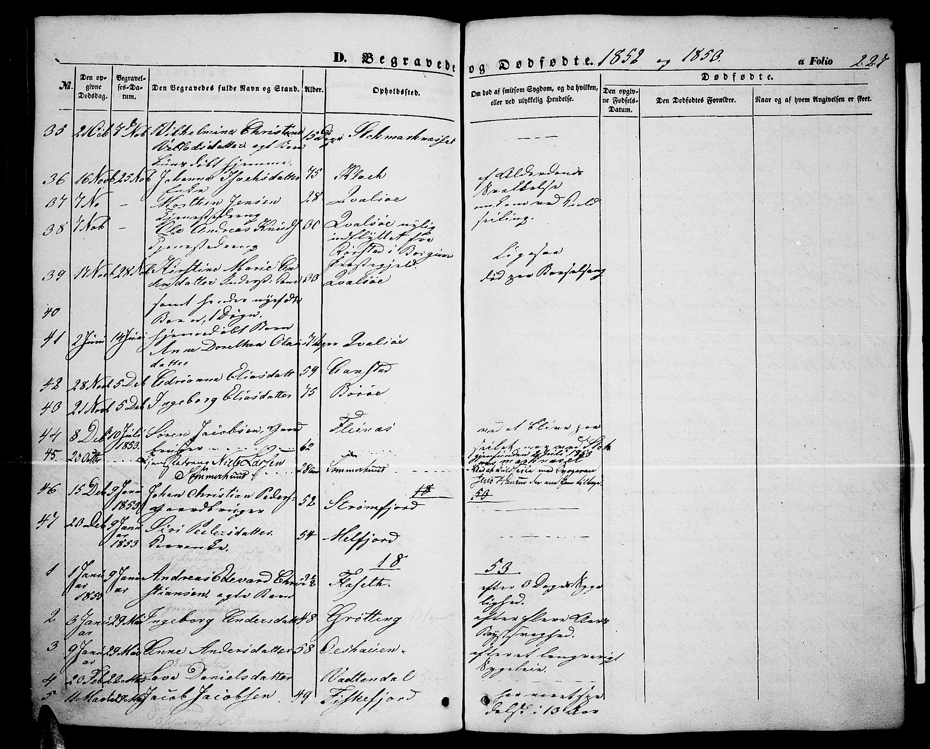 Ministerialprotokoller, klokkerbøker og fødselsregistre - Nordland, AV/SAT-A-1459/888/L1265: Parish register (copy) no. 888C03, 1850-1863, p. 227