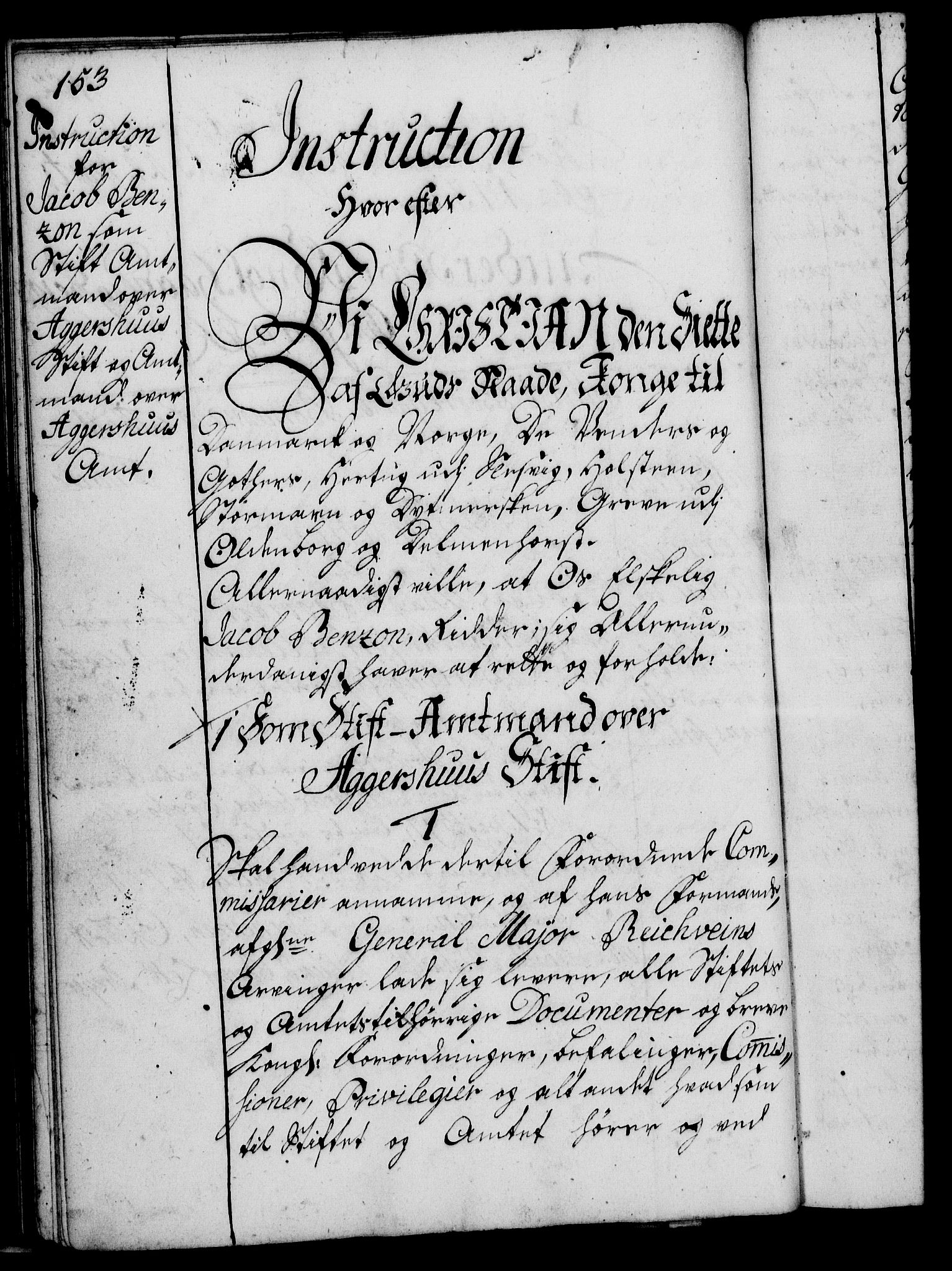 Rentekammeret, Kammerkanselliet, RA/EA-3111/G/Gg/Ggi/L0002: Norsk instruksjonsprotokoll med register (merket RK 53.35), 1729-1751, p. 153