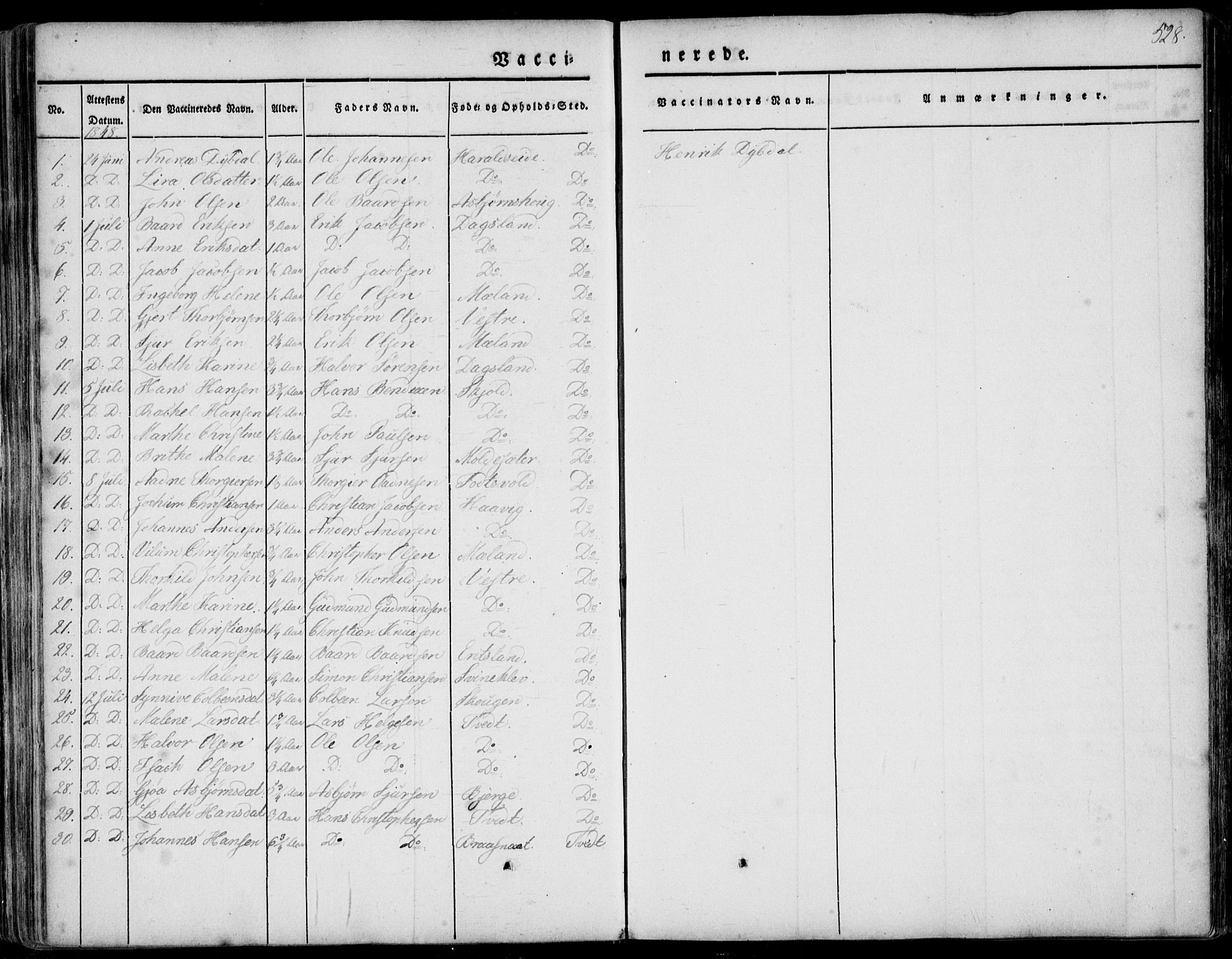 Skjold sokneprestkontor, SAST/A-101847/H/Ha/Haa/L0006: Parish register (official) no. A 6.2, 1835-1858, p. 528