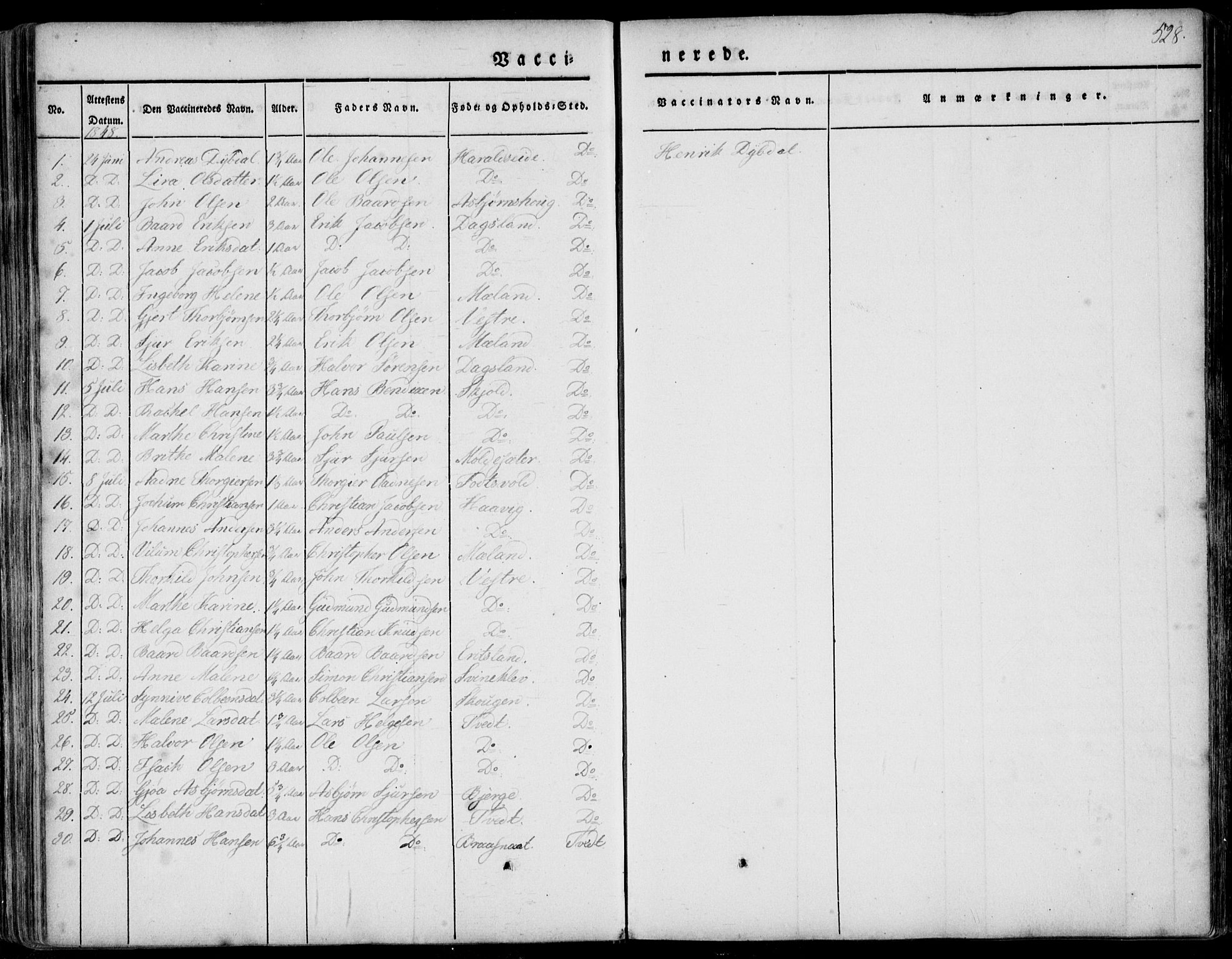 Skjold sokneprestkontor, AV/SAST-A-101847/H/Ha/Haa/L0006: Parish register (official) no. A 6.2, 1835-1858, p. 528