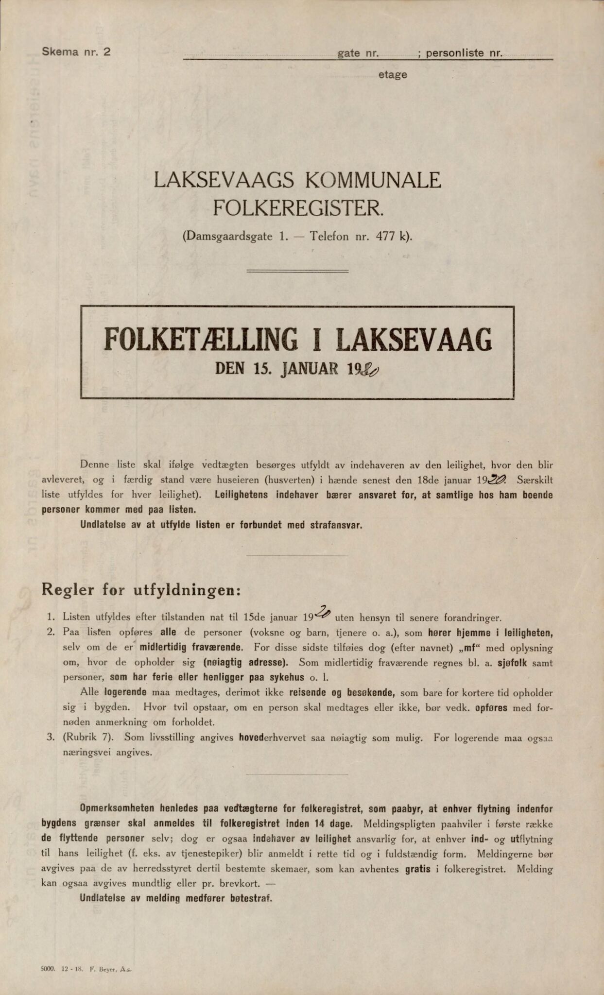 Laksevåg kommune. Folkeregisteret, BBA/A-1586/E/Ea/L0001: Folketellingskjema 1920, 1920, p. 477