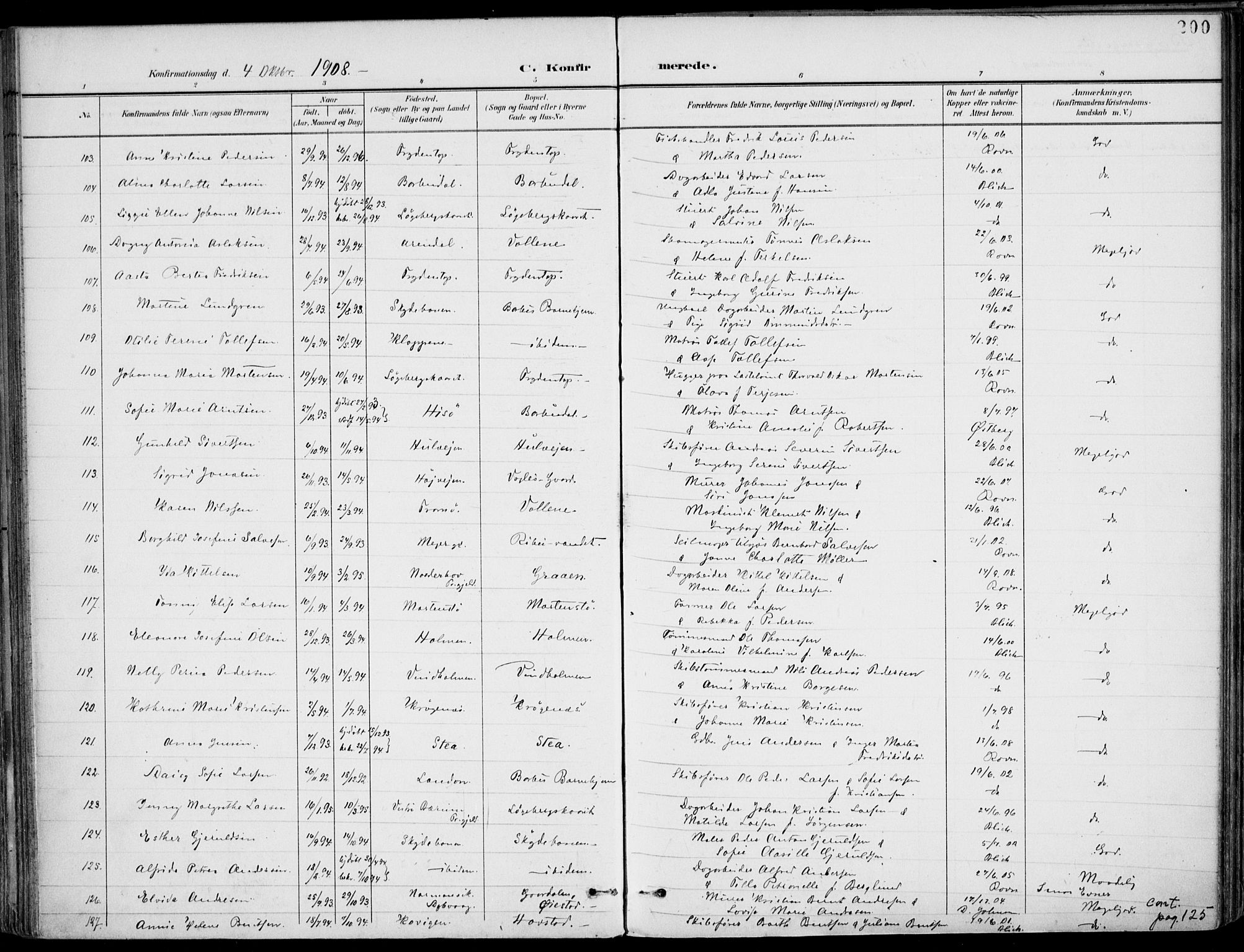 Barbu sokneprestkontor, AV/SAK-1111-0003/F/Fa/L0005: Parish register (official) no. A 5, 1899-1909, p. 200