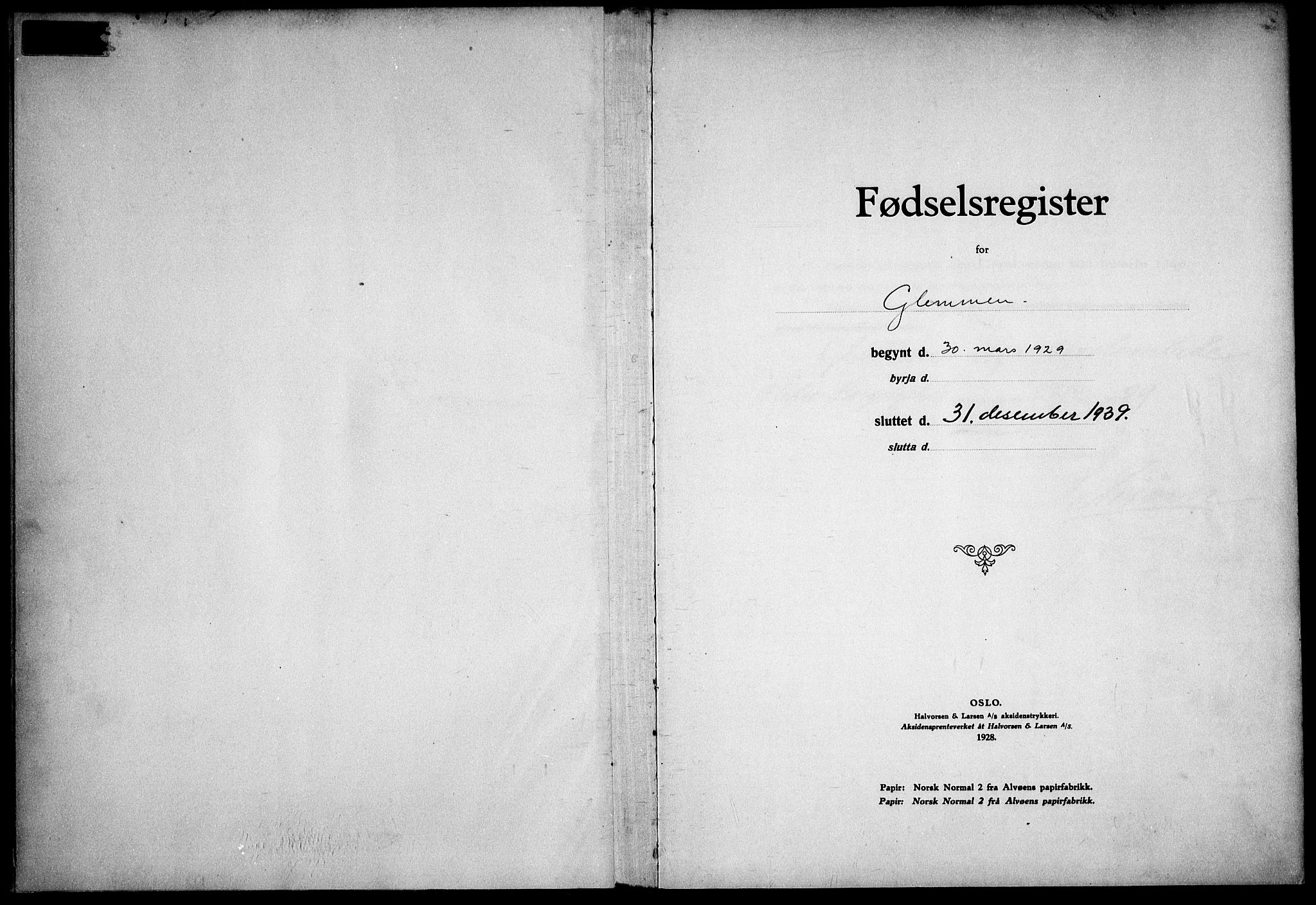 Glemmen prestekontor Kirkebøker, AV/SAO-A-10908/J/Ja/L0003: Birth register no. I 3, 1929-1939