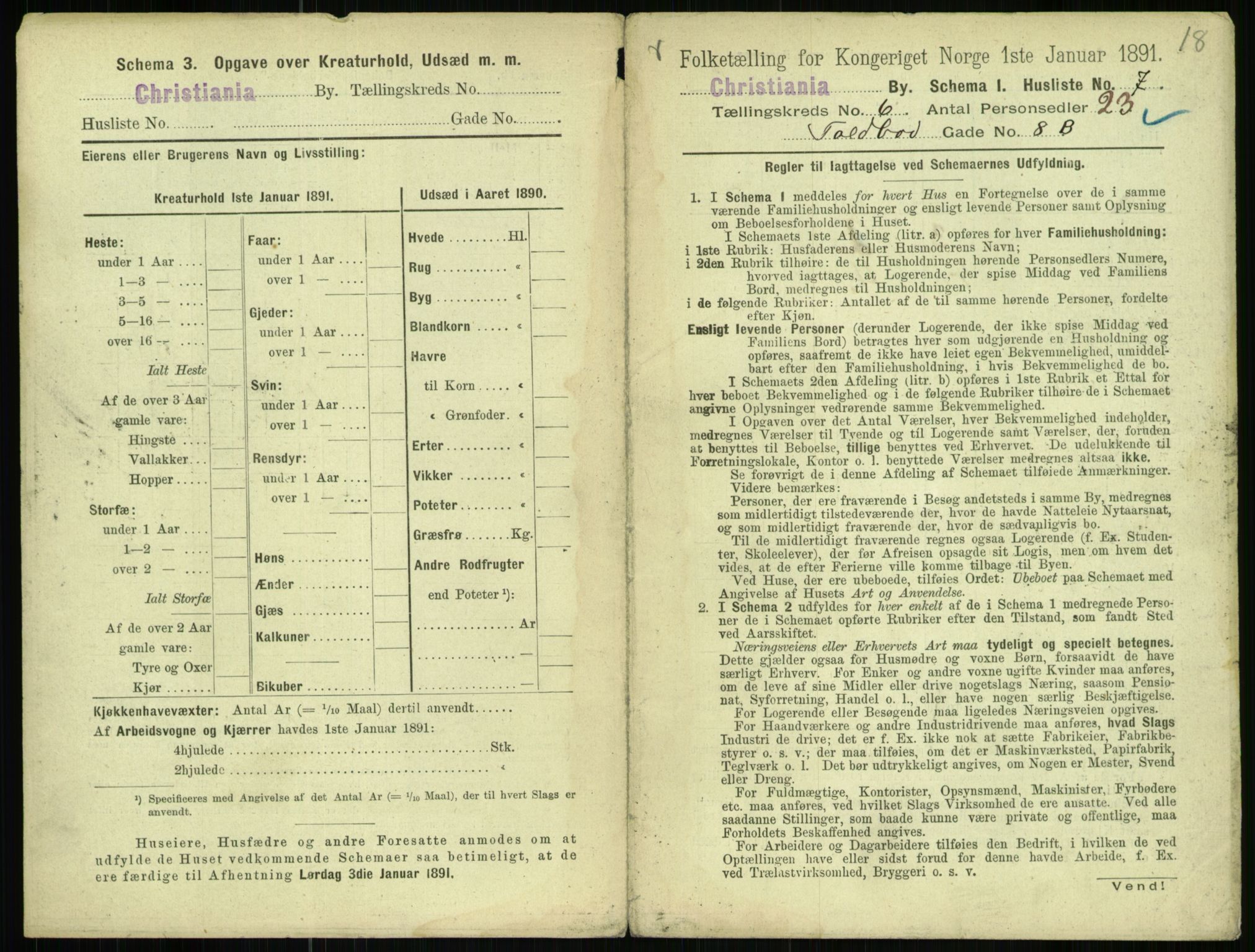 RA, 1891 census for 0301 Kristiania, 1891, p. 2524