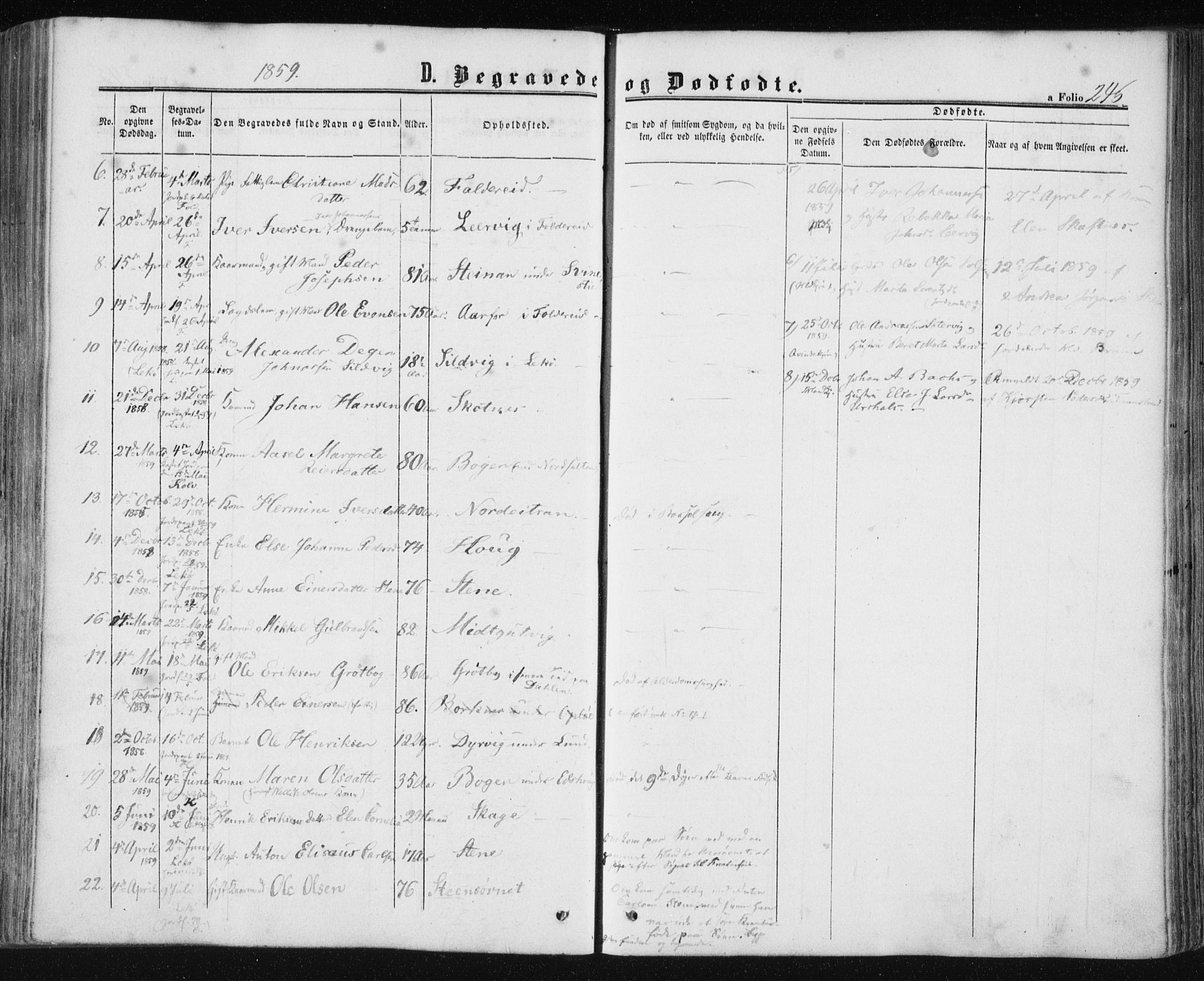 Ministerialprotokoller, klokkerbøker og fødselsregistre - Nord-Trøndelag, SAT/A-1458/780/L0641: Parish register (official) no. 780A06, 1857-1874, p. 246