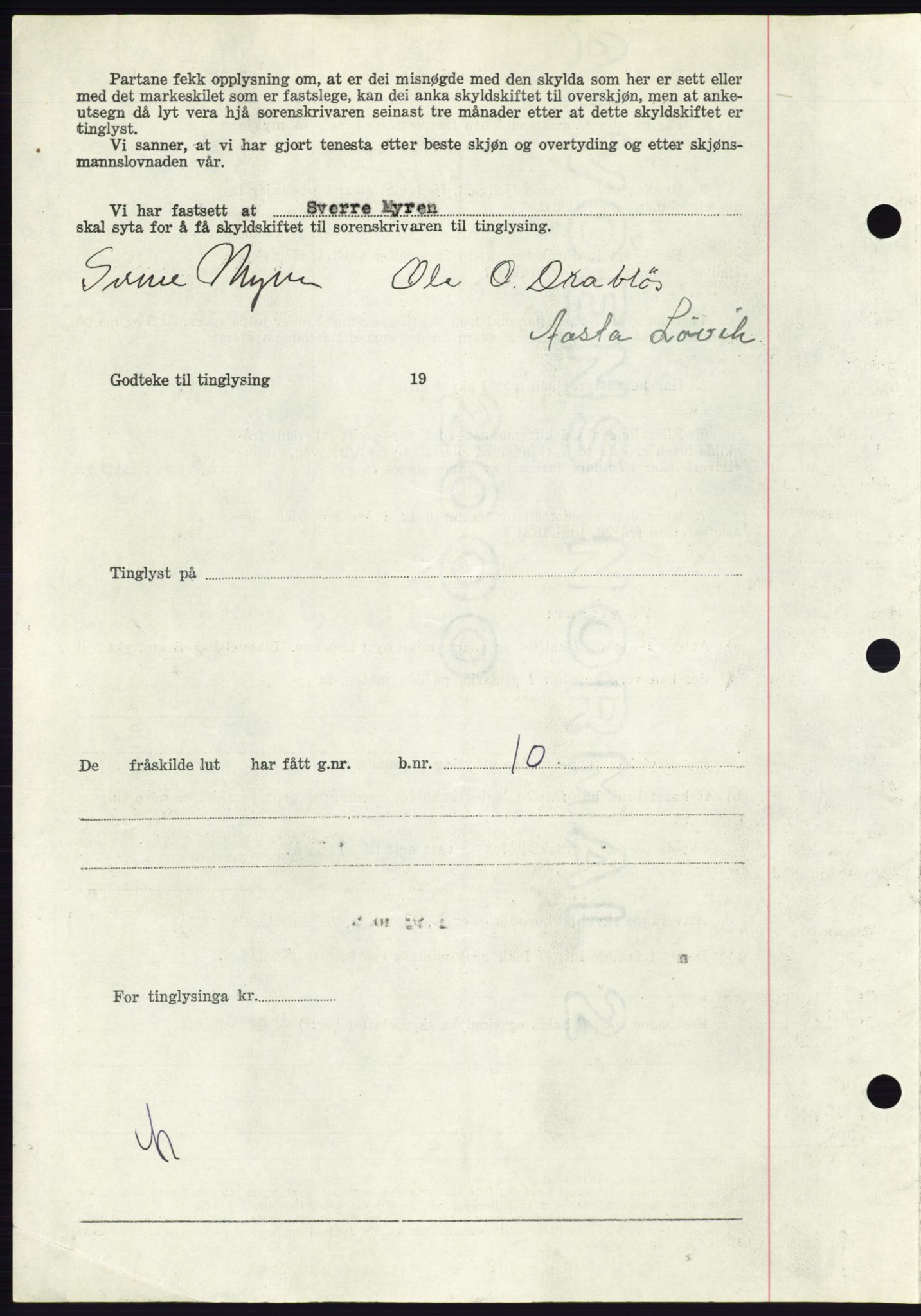 Søre Sunnmøre sorenskriveri, AV/SAT-A-4122/1/2/2C/L0105: Mortgage book no. 31A, 1956-1957, Diary no: : 70/1957