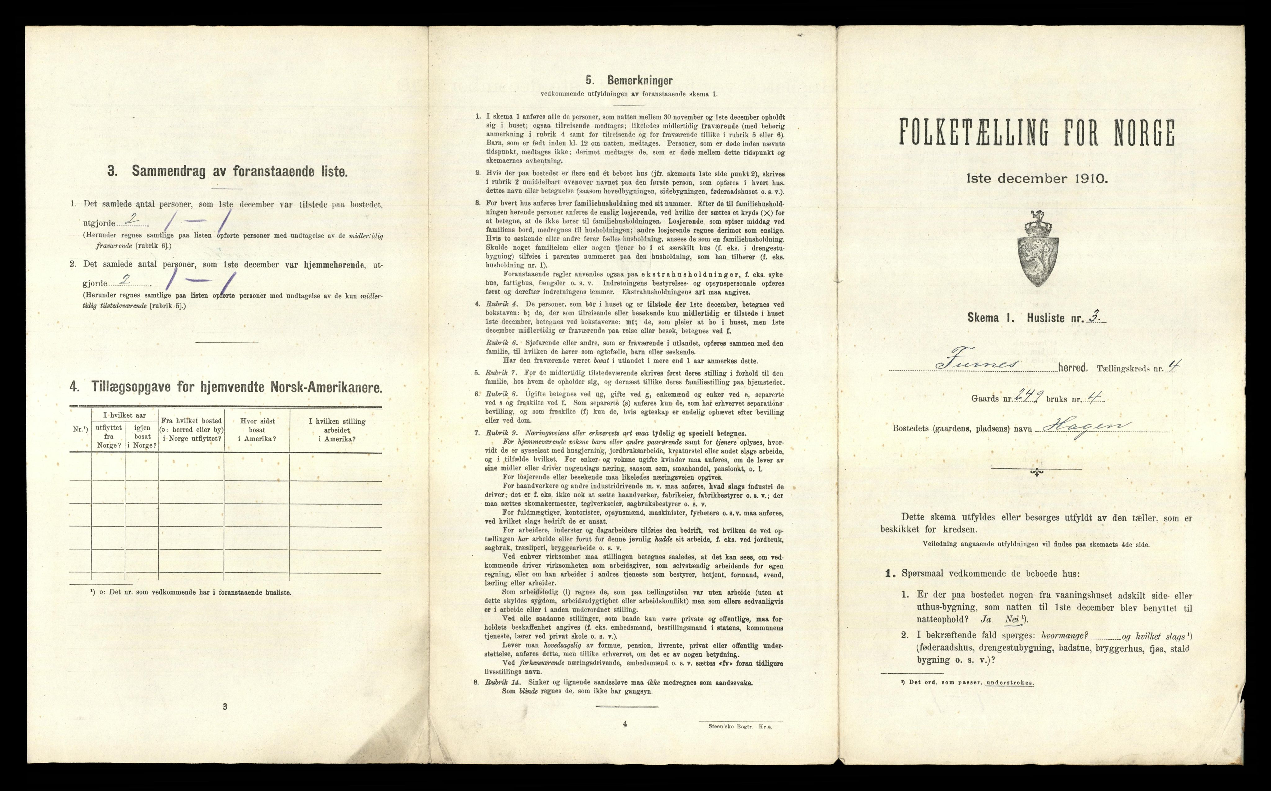 RA, 1910 census for Furnes, 1910, p. 750