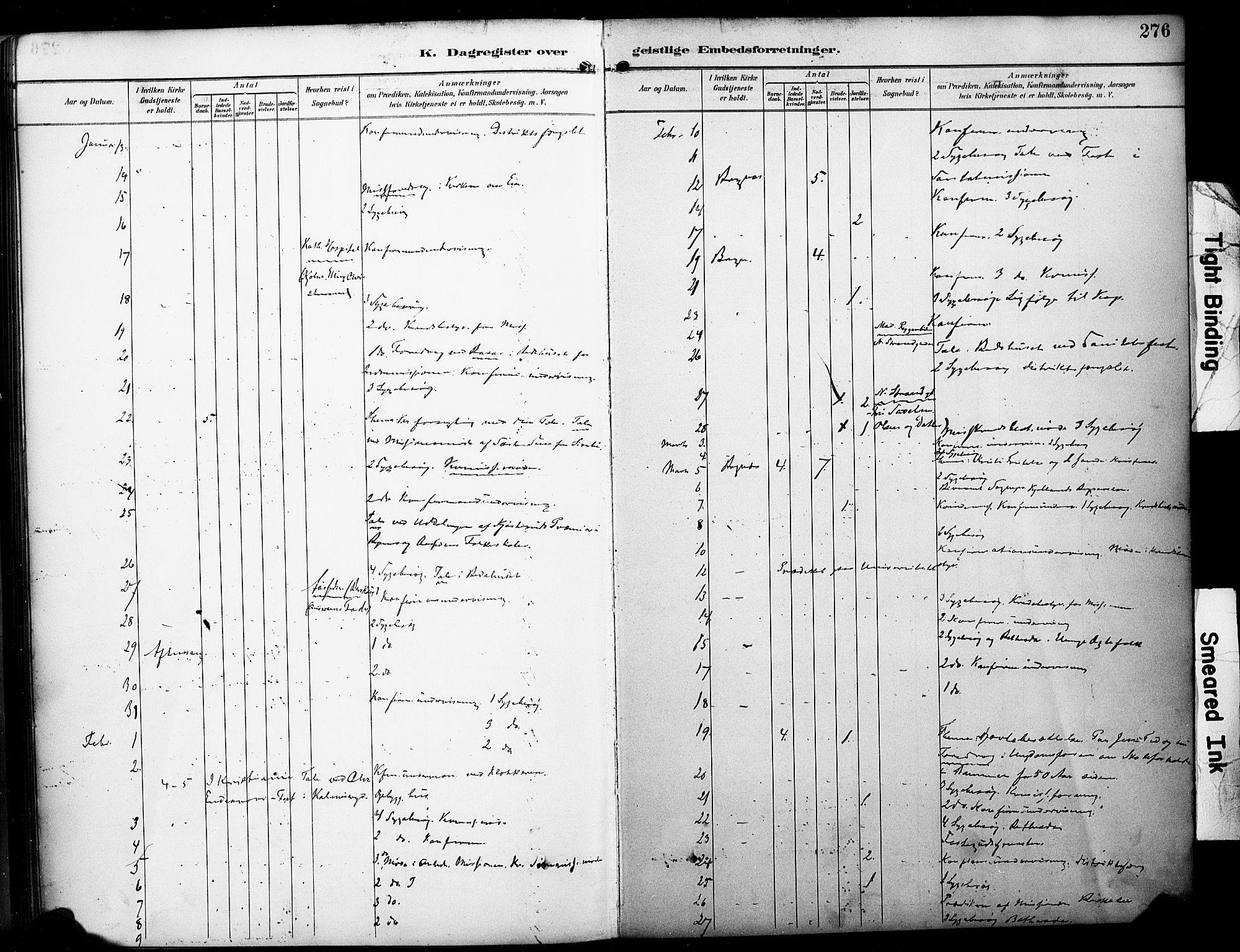 Bragernes kirkebøker, AV/SAKO-A-6/F/Fc/L0006: Parish register (official) no. III 6, 1888-1899, p. 276