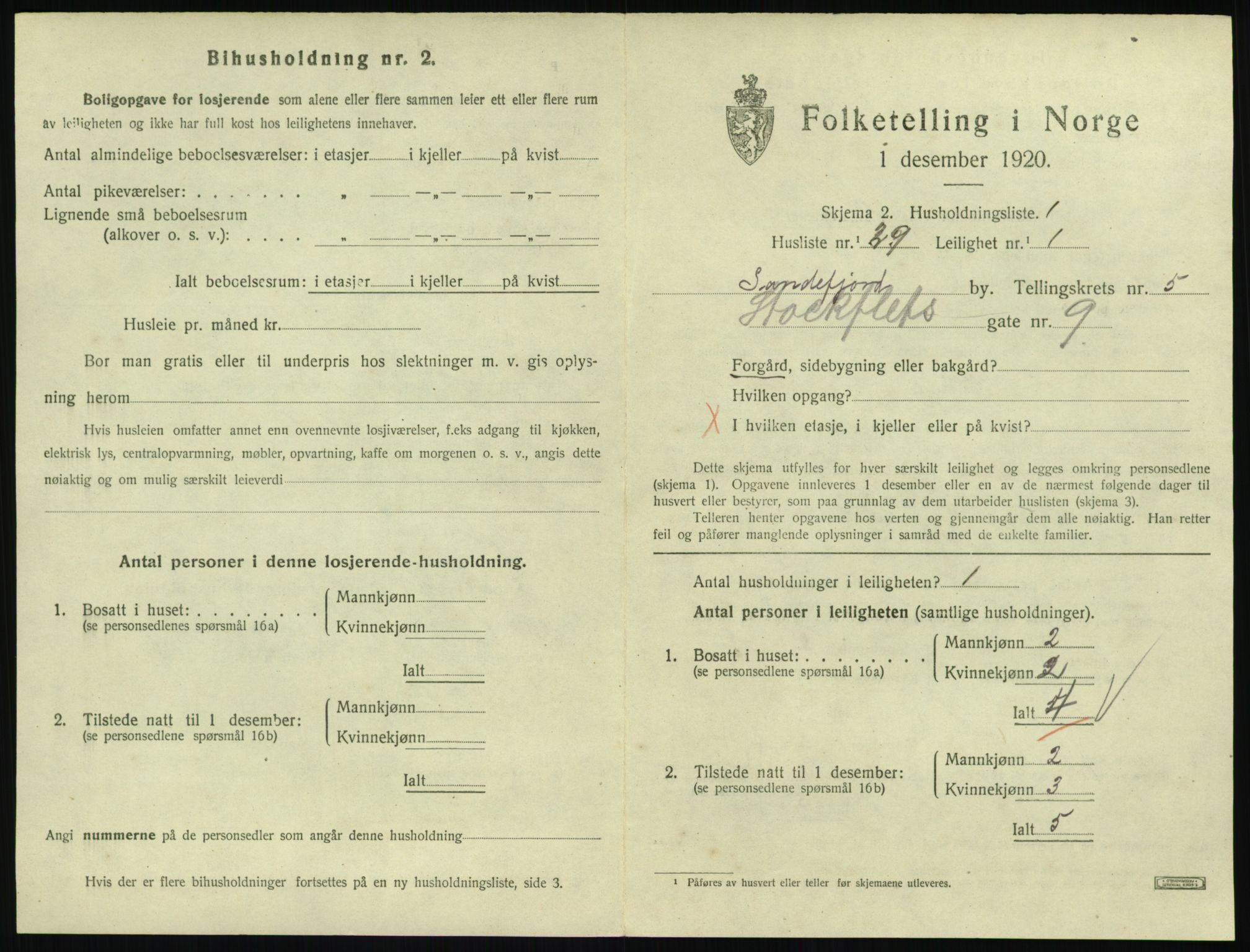 SAKO, 1920 census for Sandefjord, 1920, p. 2520