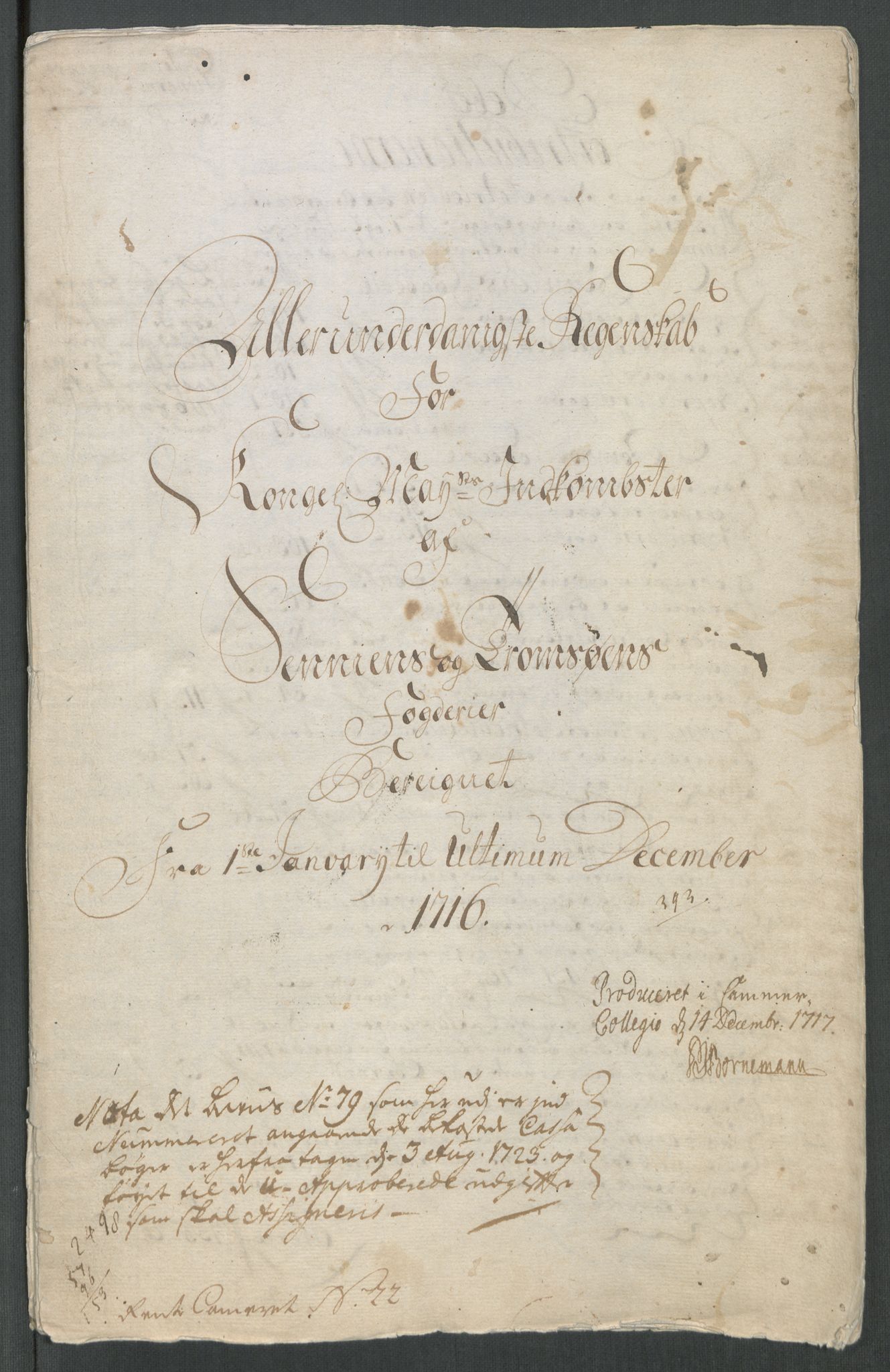 Rentekammeret inntil 1814, Reviderte regnskaper, Fogderegnskap, RA/EA-4092/R68/L4762: Fogderegnskap Senja og Troms, 1716, p. 4