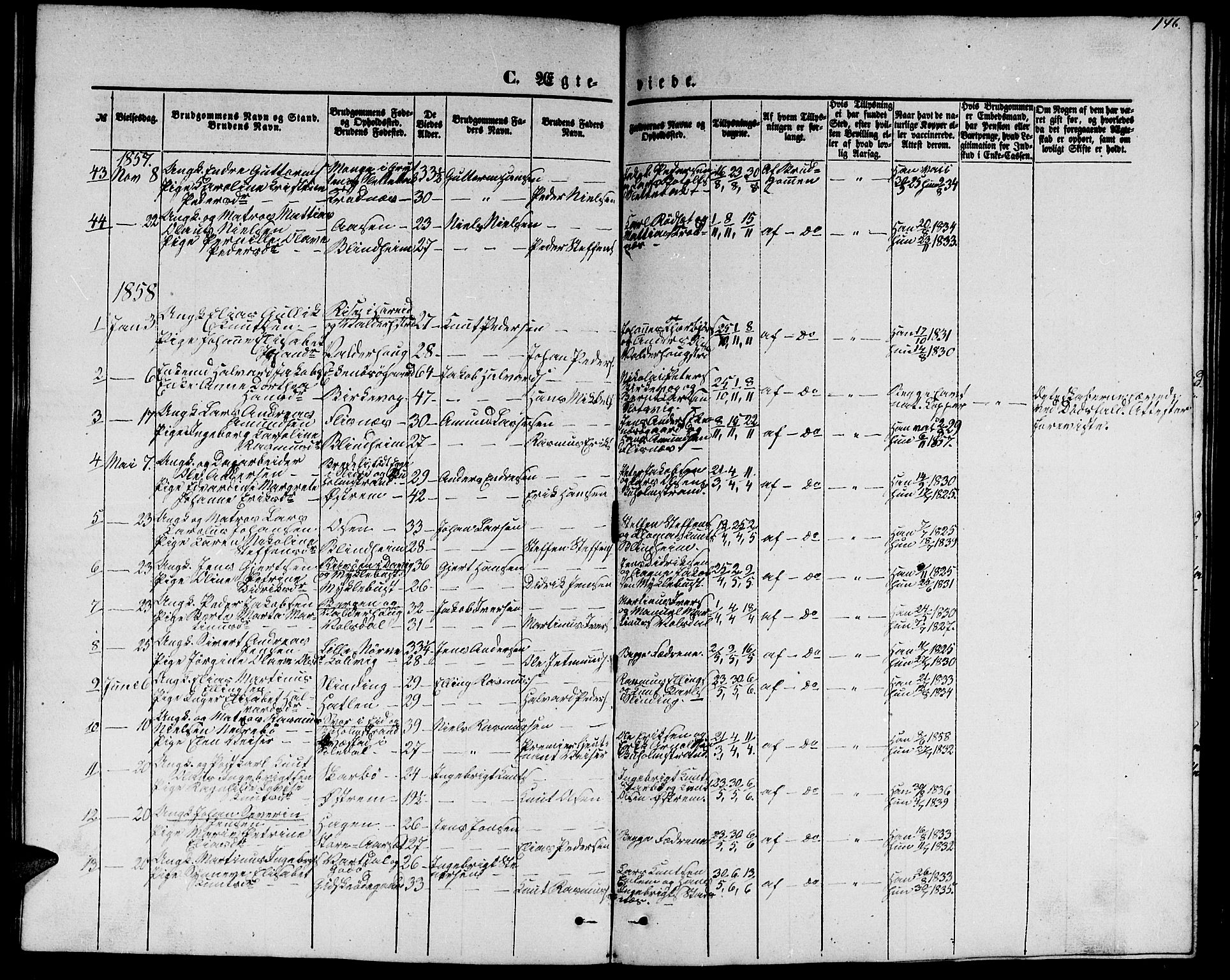 Ministerialprotokoller, klokkerbøker og fødselsregistre - Møre og Romsdal, SAT/A-1454/528/L0427: Parish register (copy) no. 528C08, 1855-1864, p. 146