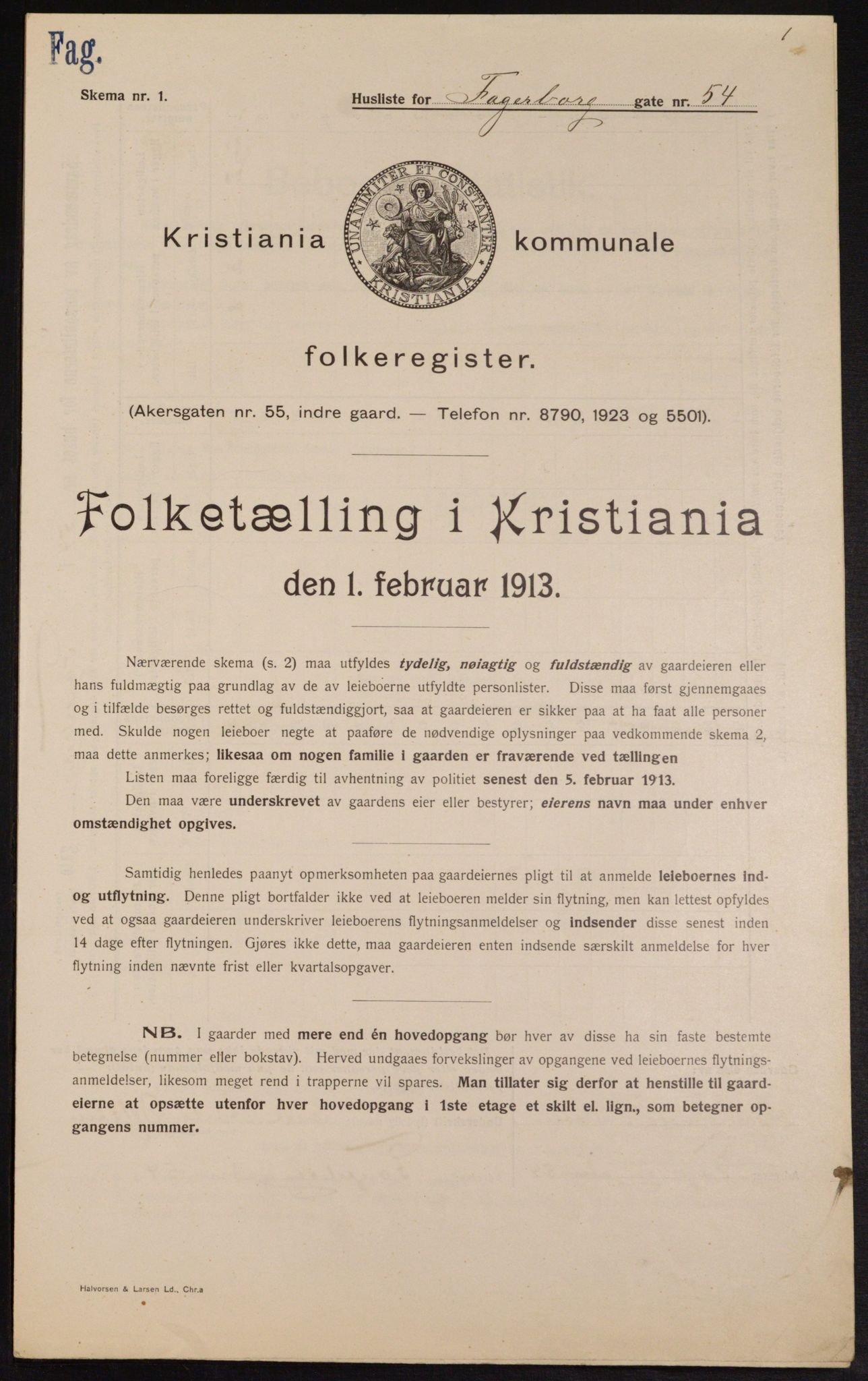 OBA, Municipal Census 1913 for Kristiania, 1913, p. 23189