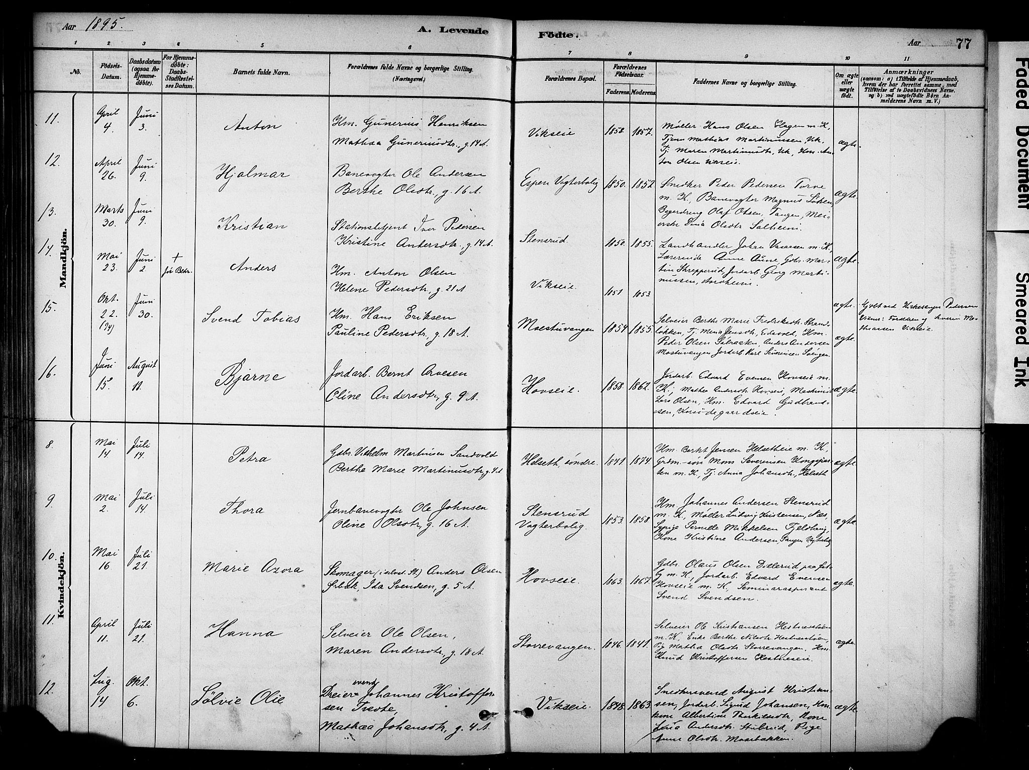 Stange prestekontor, AV/SAH-PREST-002/K/L0018: Parish register (official) no. 18, 1880-1896, p. 77