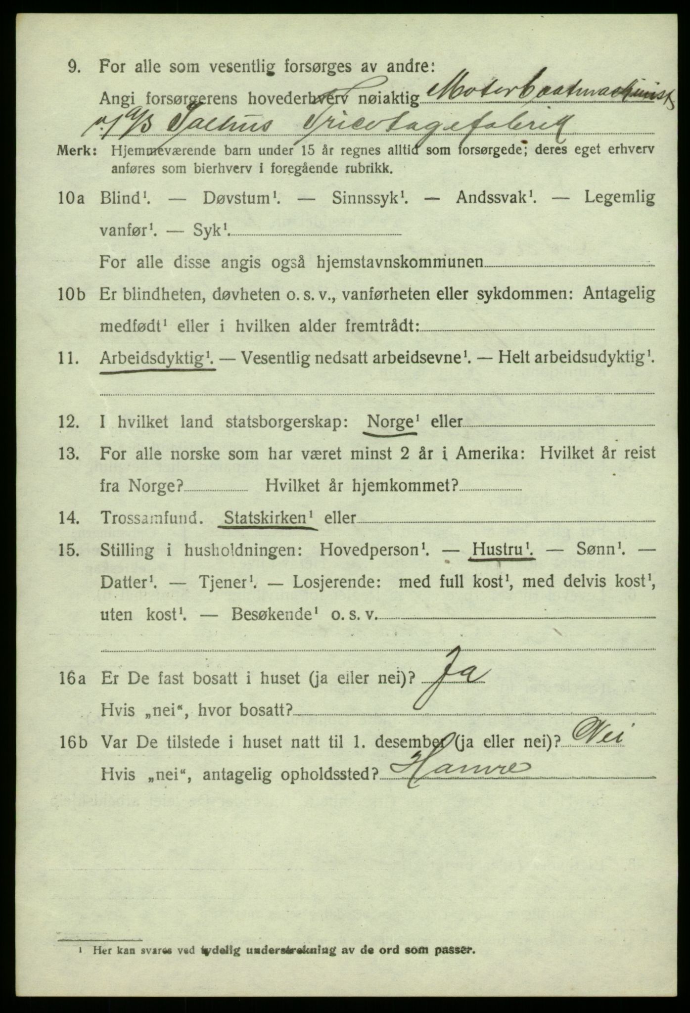 SAB, 1920 census for Åsane, 1920, p. 1198