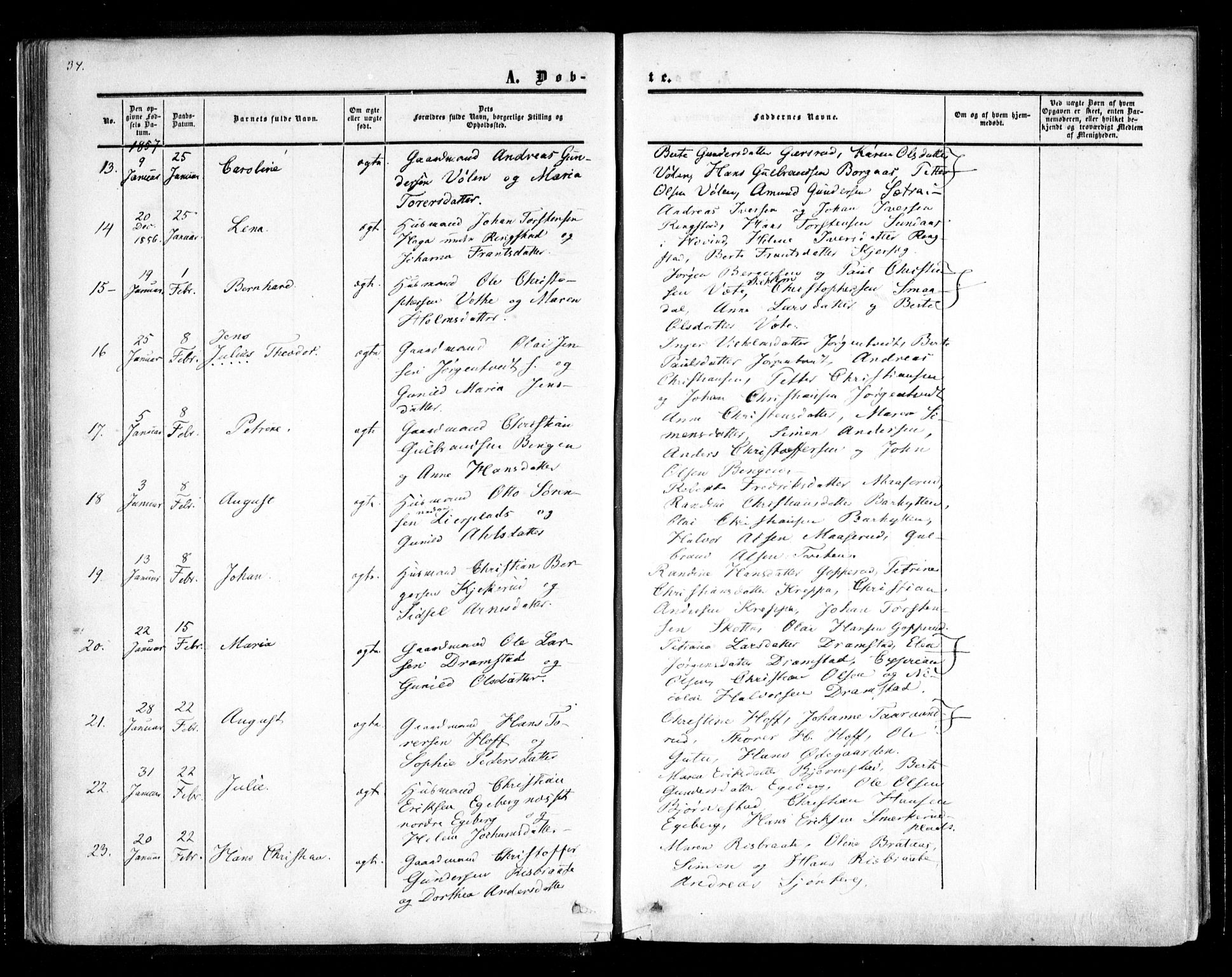 Trøgstad prestekontor Kirkebøker, AV/SAO-A-10925/F/Fa/L0008.a: Parish register (official) no. I 8A, 1855-1864, p. 34