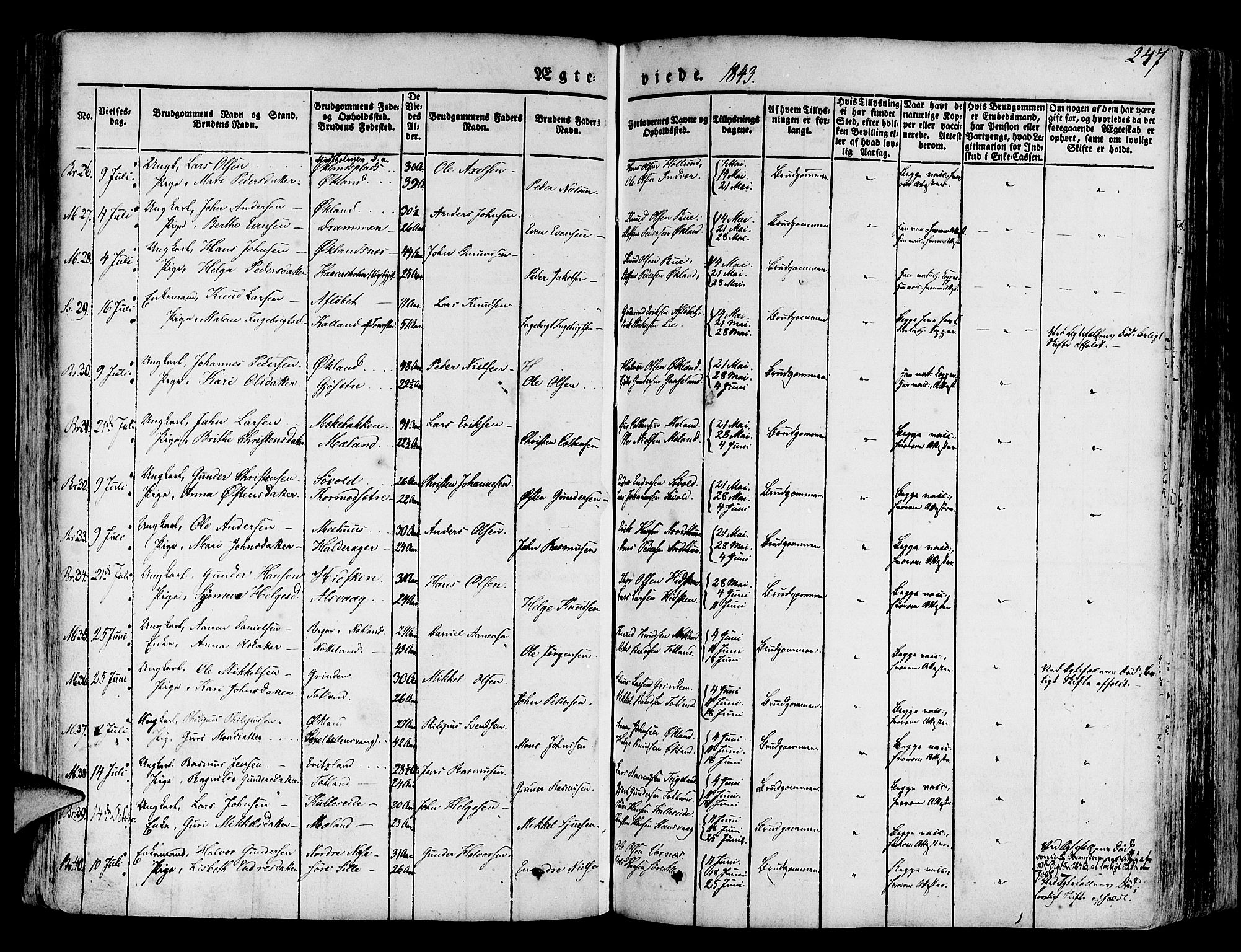 Finnås sokneprestembete, SAB/A-99925/H/Ha/Haa/Haaa/L0006: Parish register (official) no. A 6, 1836-1850, p. 247