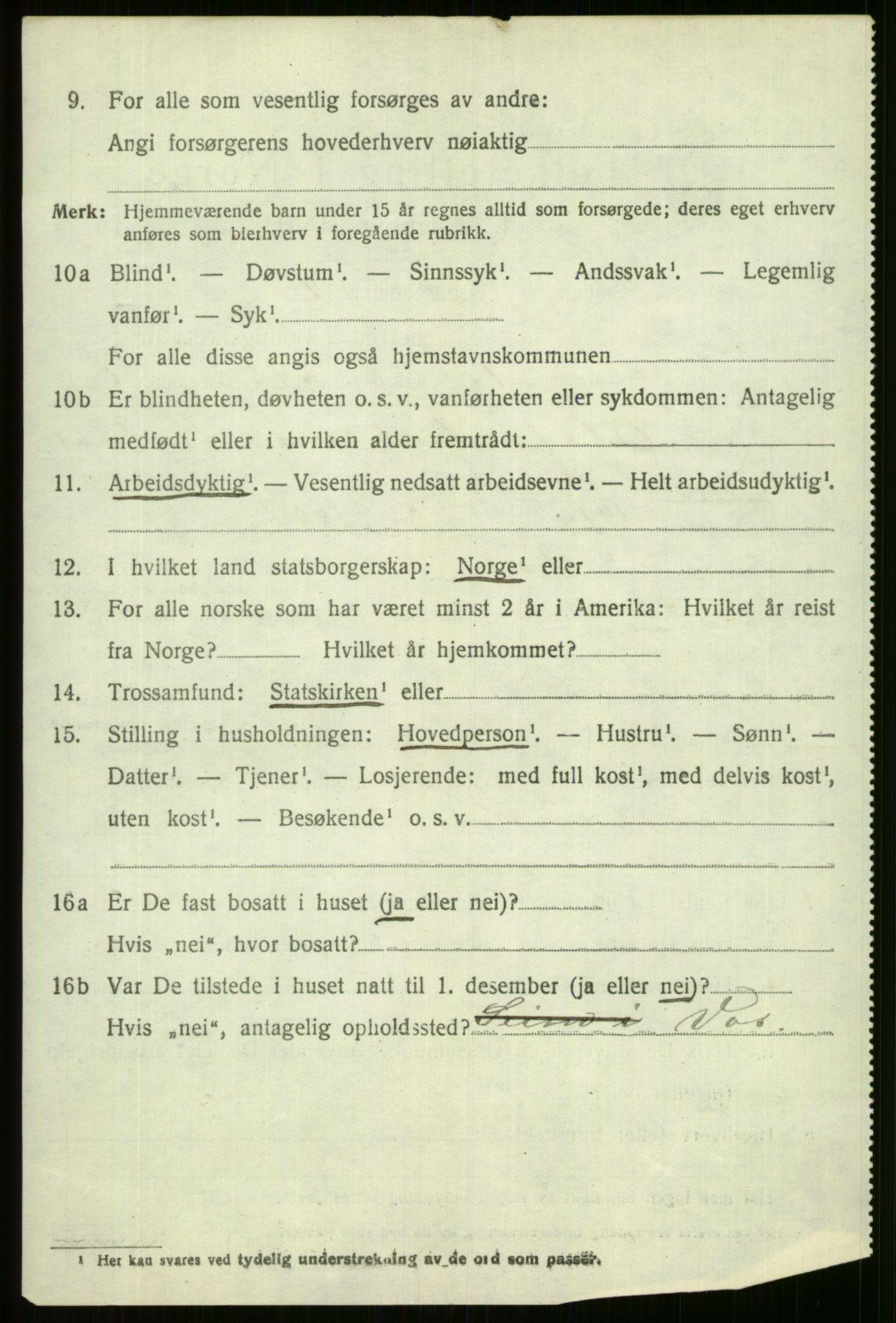 SAB, 1920 census for Voss, 1920, p. 20322