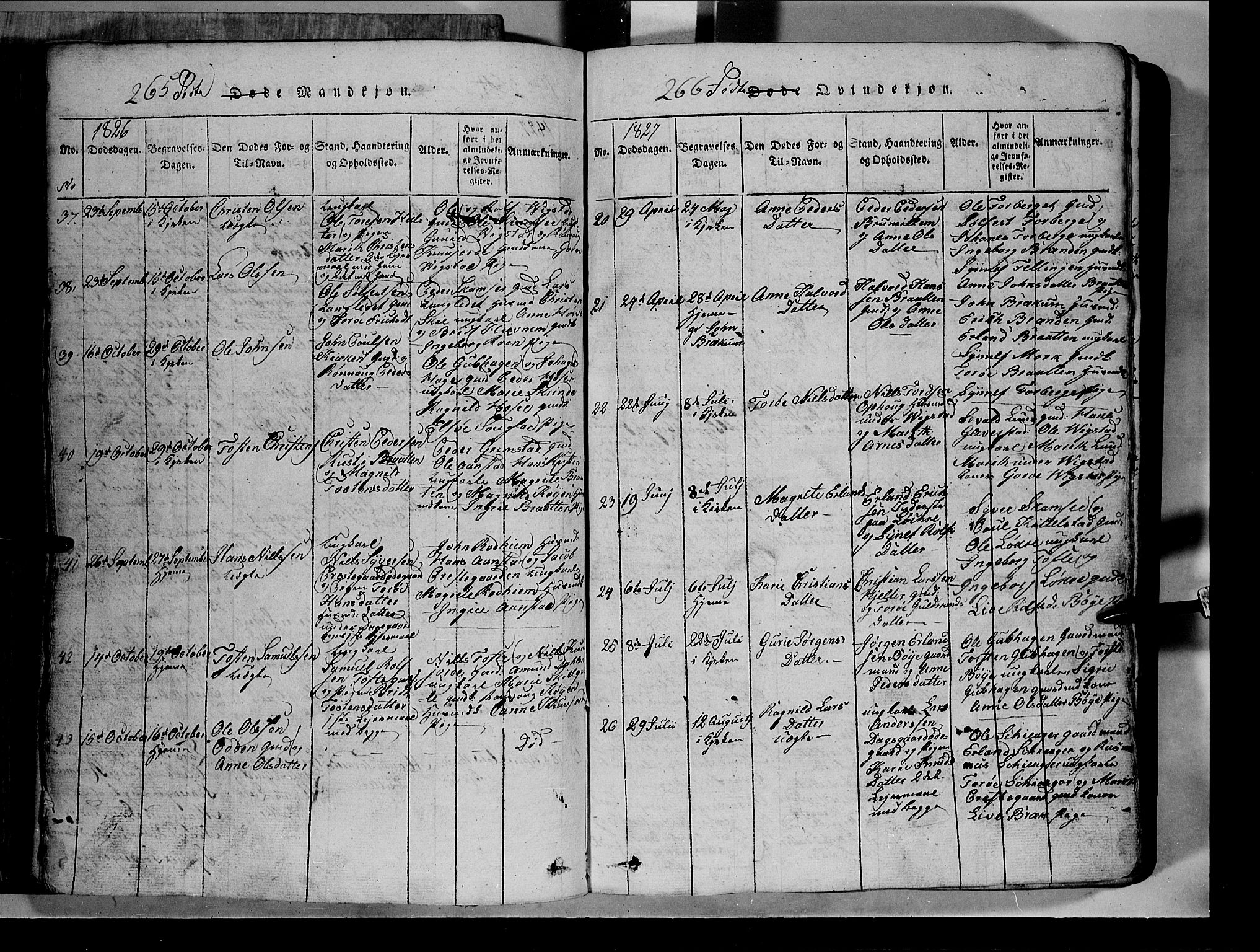 Lom prestekontor, SAH/PREST-070/L/L0003: Parish register (copy) no. 3, 1815-1844, p. 265-266