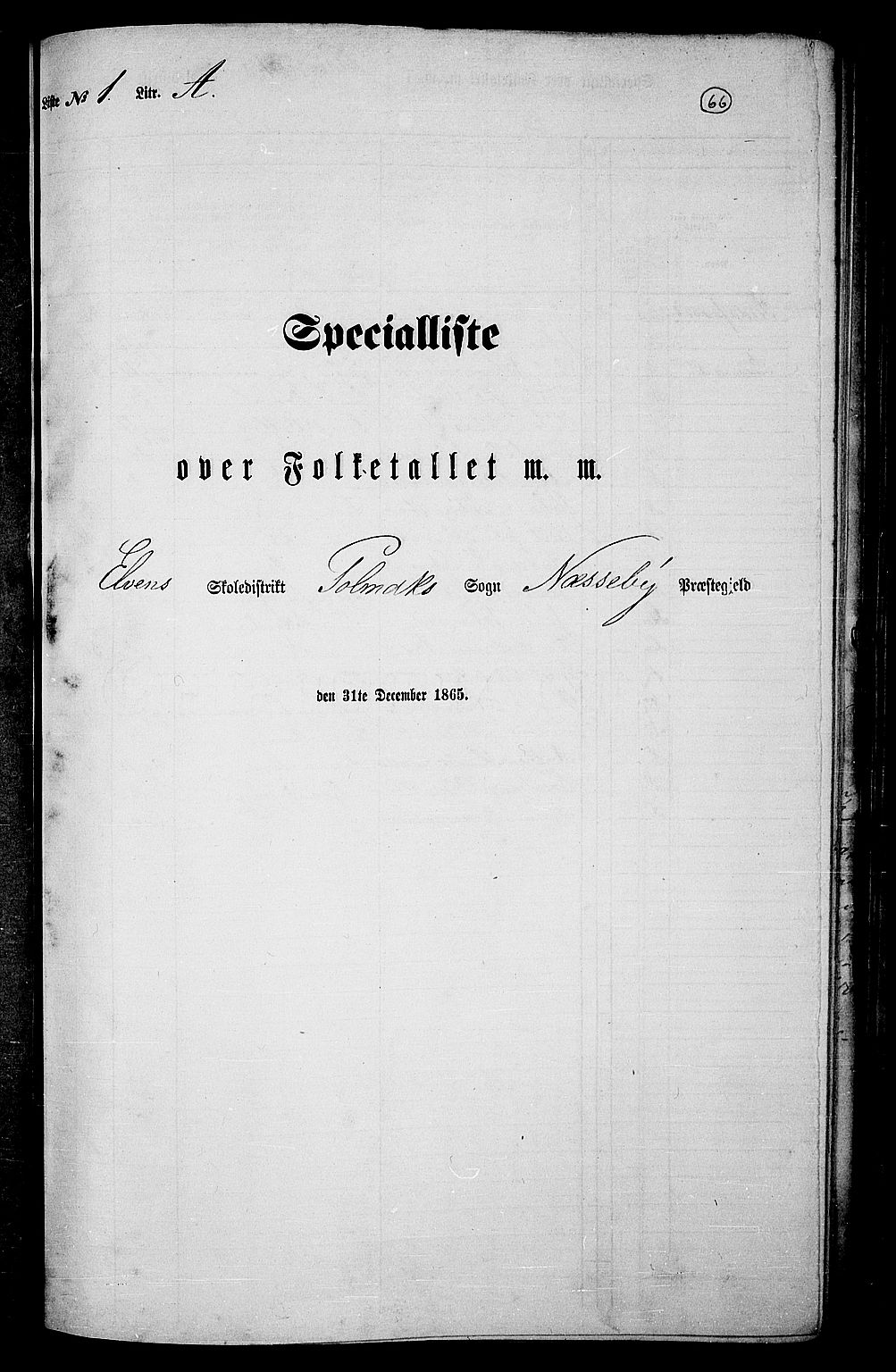 RA, 1865 census for Nesseby, 1865, p. 49