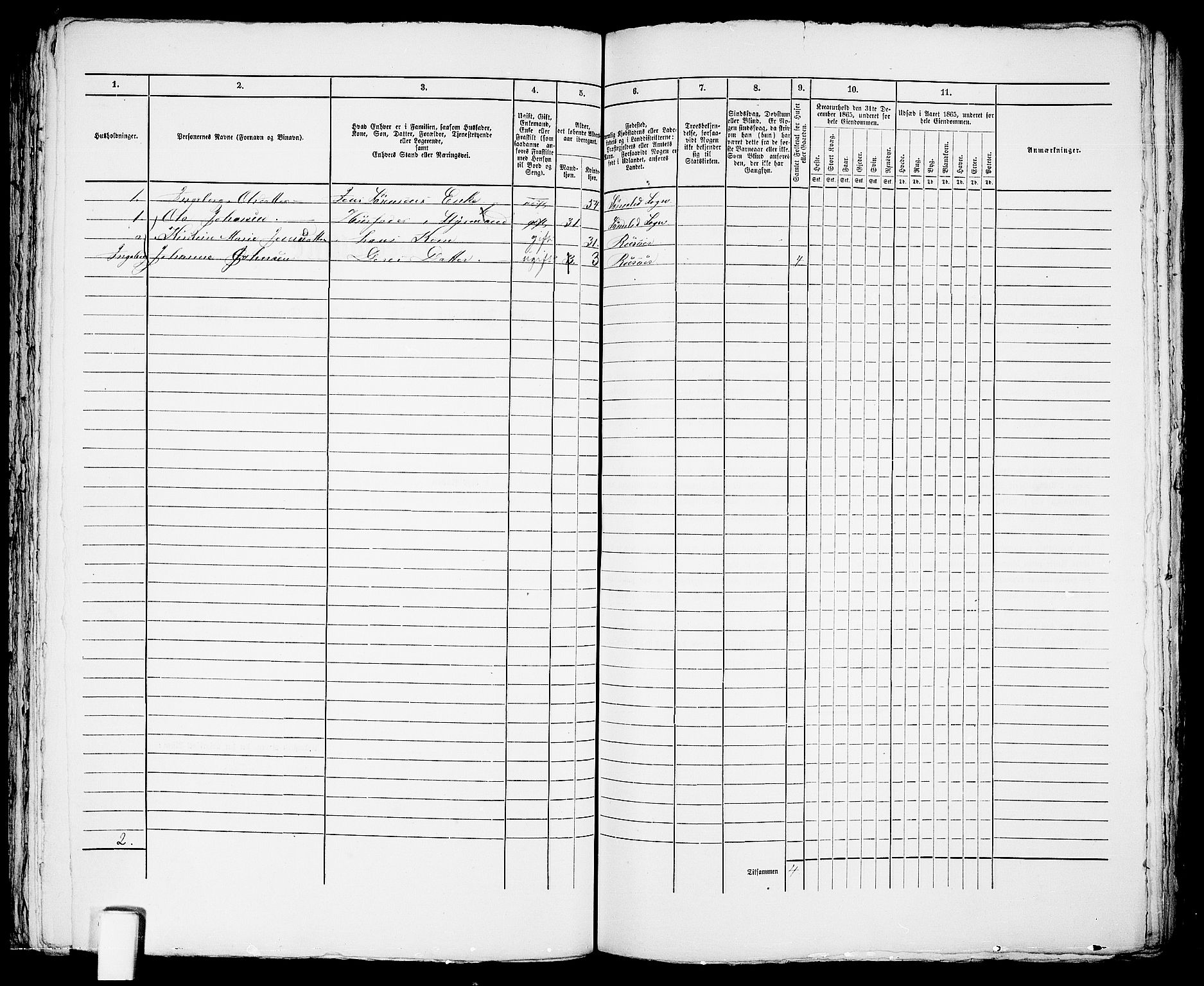 RA, 1865 census for Risør/Risør, 1865, p. 526