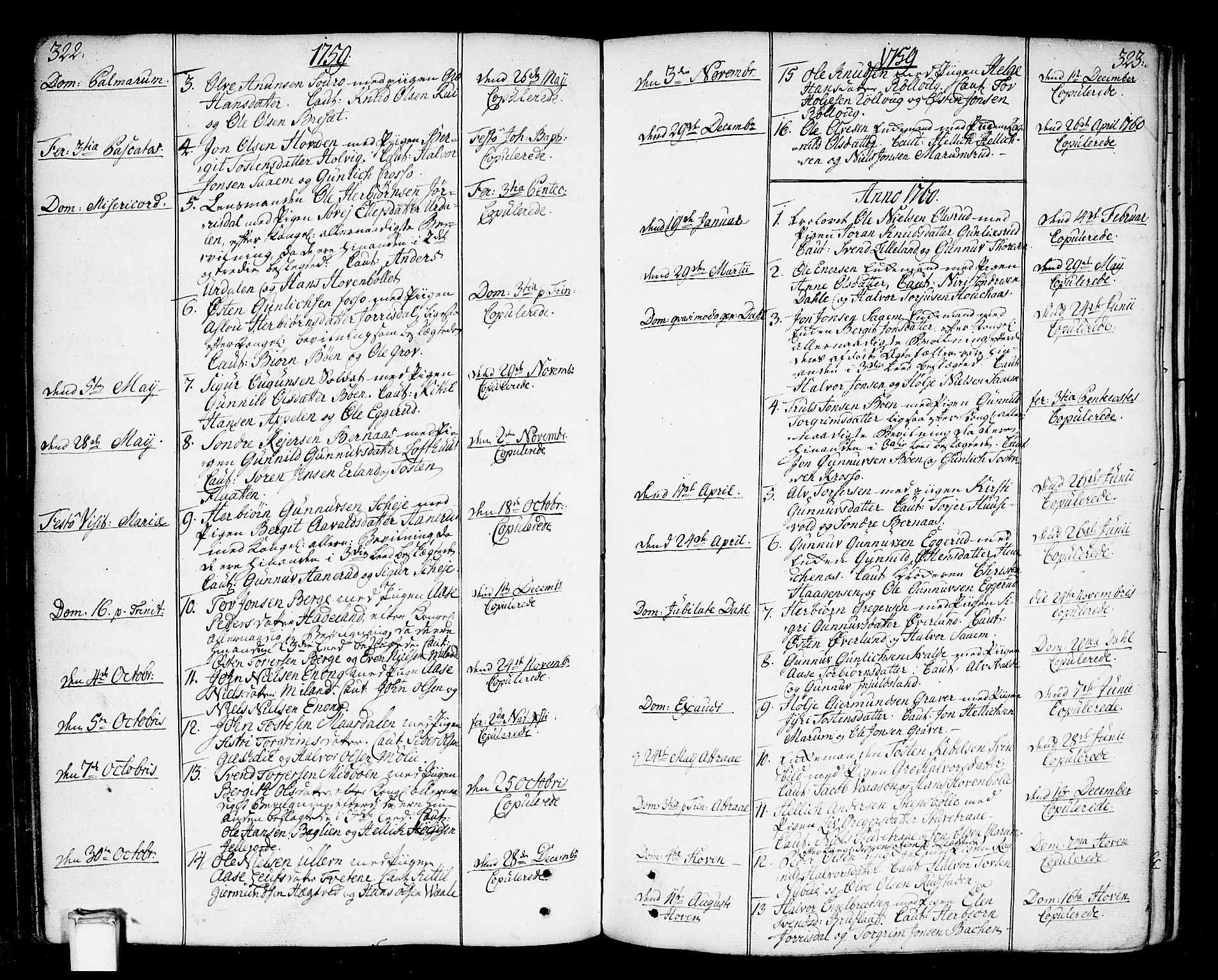 Tinn kirkebøker, SAKO/A-308/F/Fa/L0002: Parish register (official) no. I 2, 1757-1810, p. 322-323