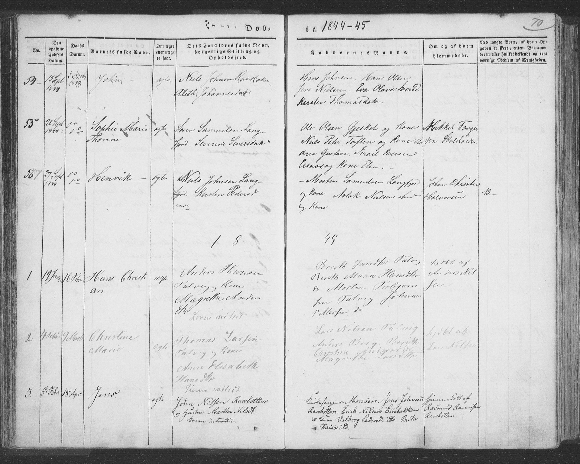 Talvik sokneprestkontor, SATØ/S-1337/H/Ha/L0009kirke: Parish register (official) no. 9, 1837-1852, p. 70