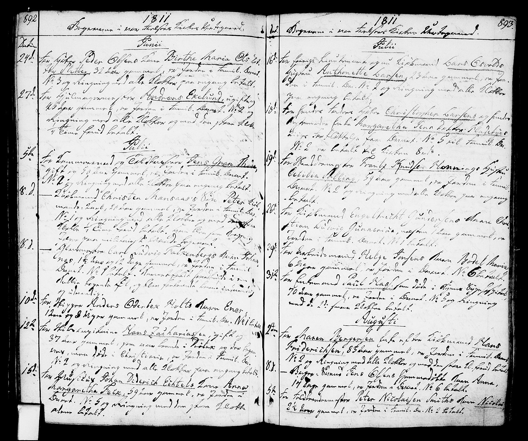 Oslo domkirke Kirkebøker, AV/SAO-A-10752/F/Fa/L0006: Parish register (official) no. 6, 1807-1817, p. 892-893