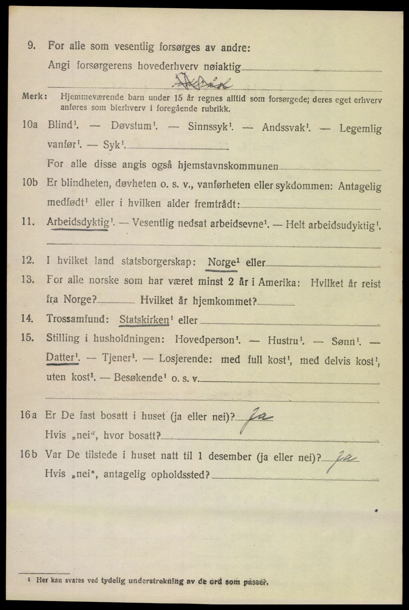 SAH, 1920 census for Sør-Aurdal, 1920, p. 5462