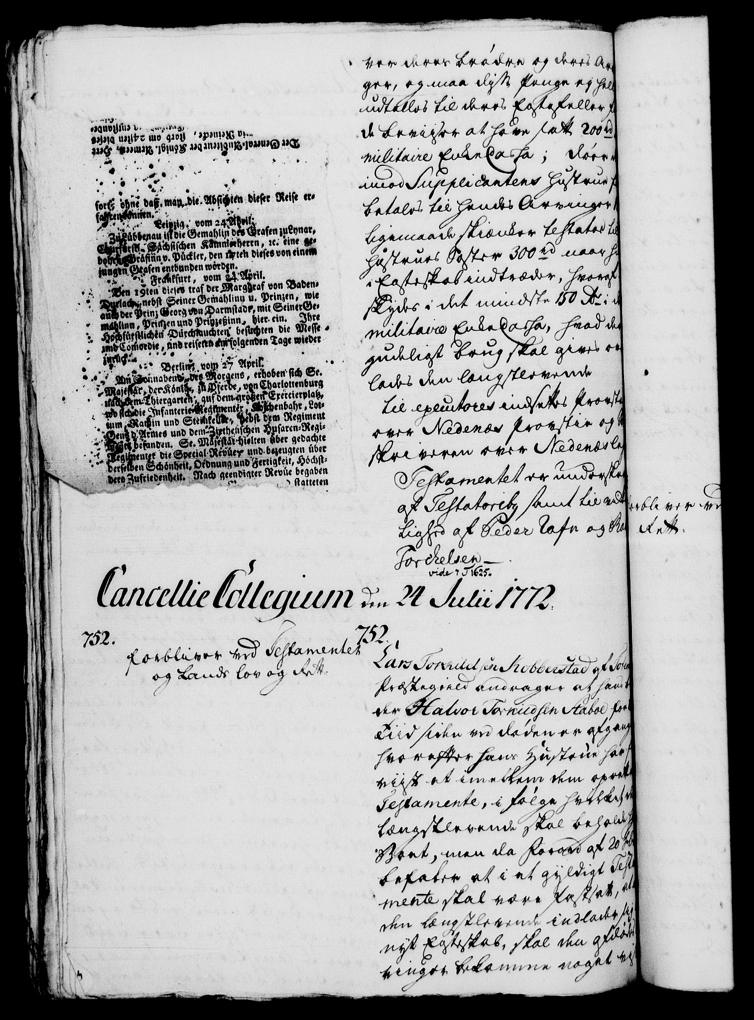 Danske Kanselli 1572-1799, AV/RA-EA-3023/H/Hc/Hca/L0002: Norske supplikker, 1772-1773