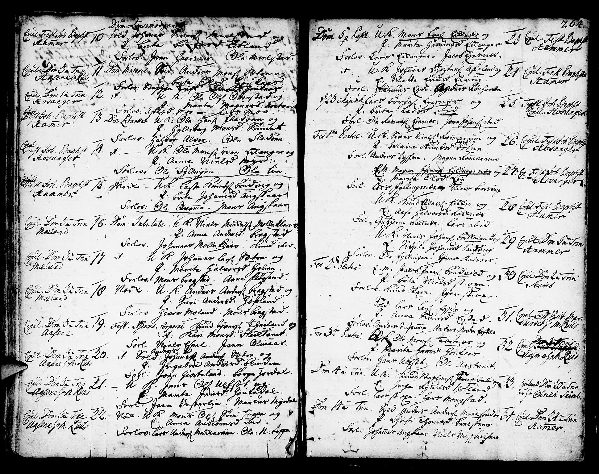 Hamre sokneprestembete, AV/SAB-A-75501/H/Ha/Haa/Haaa/L0005: Parish register (official) no. A 5, 1732-1750, p. 264