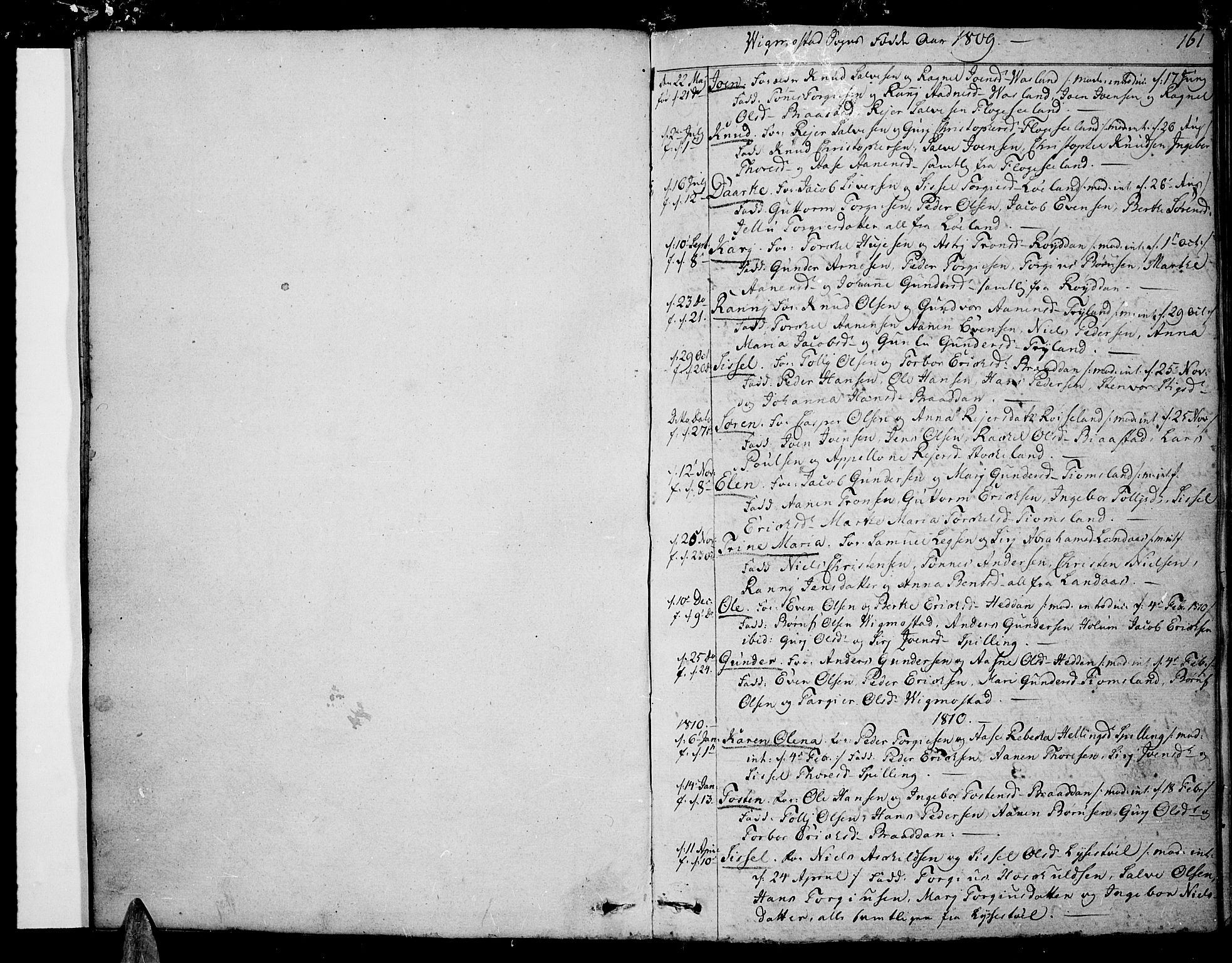 Sør-Audnedal sokneprestkontor, AV/SAK-1111-0039/F/Fa/Fab/L0004: Parish register (official) no. A 4 /3, 1809-1815, p. 161