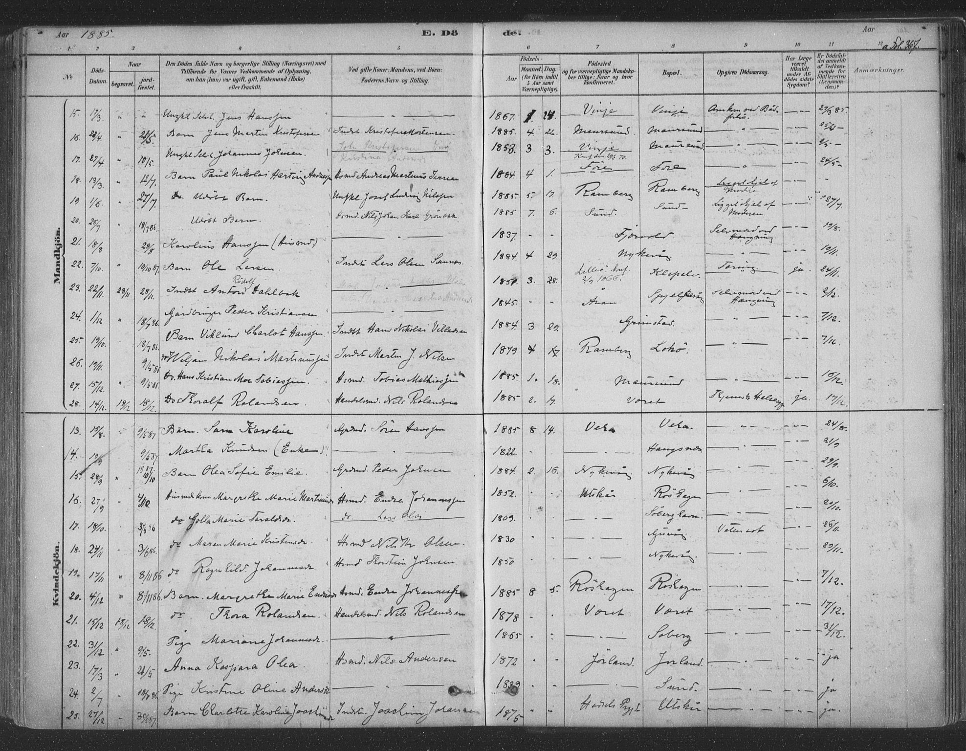 Ministerialprotokoller, klokkerbøker og fødselsregistre - Nordland, AV/SAT-A-1459/891/L1302: Parish register (official) no. 891A07, 1878-1895, p. 367