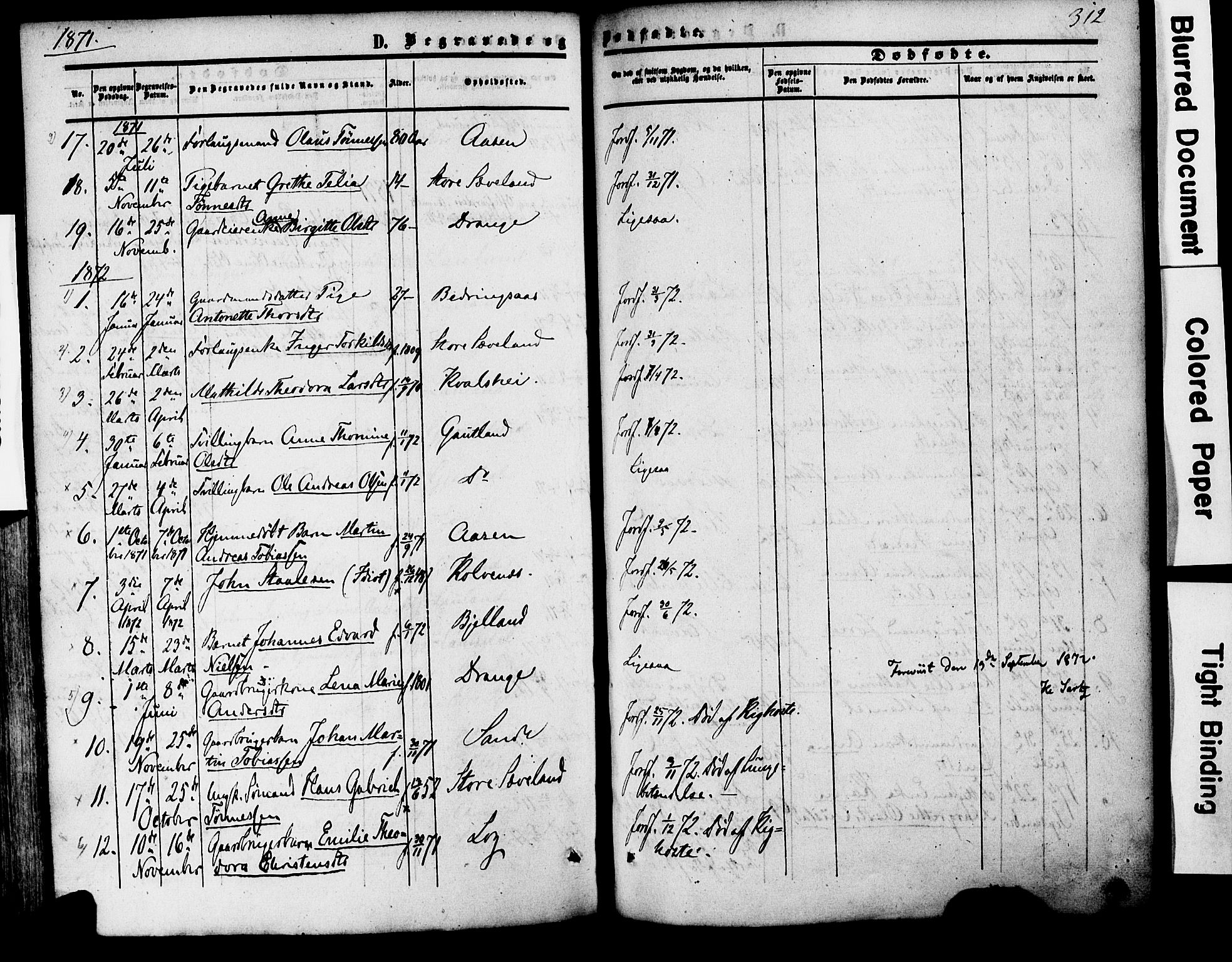 Herad sokneprestkontor, AV/SAK-1111-0018/F/Fa/Faa/L0005: Parish register (official) no. A 5, 1853-1886, p. 312