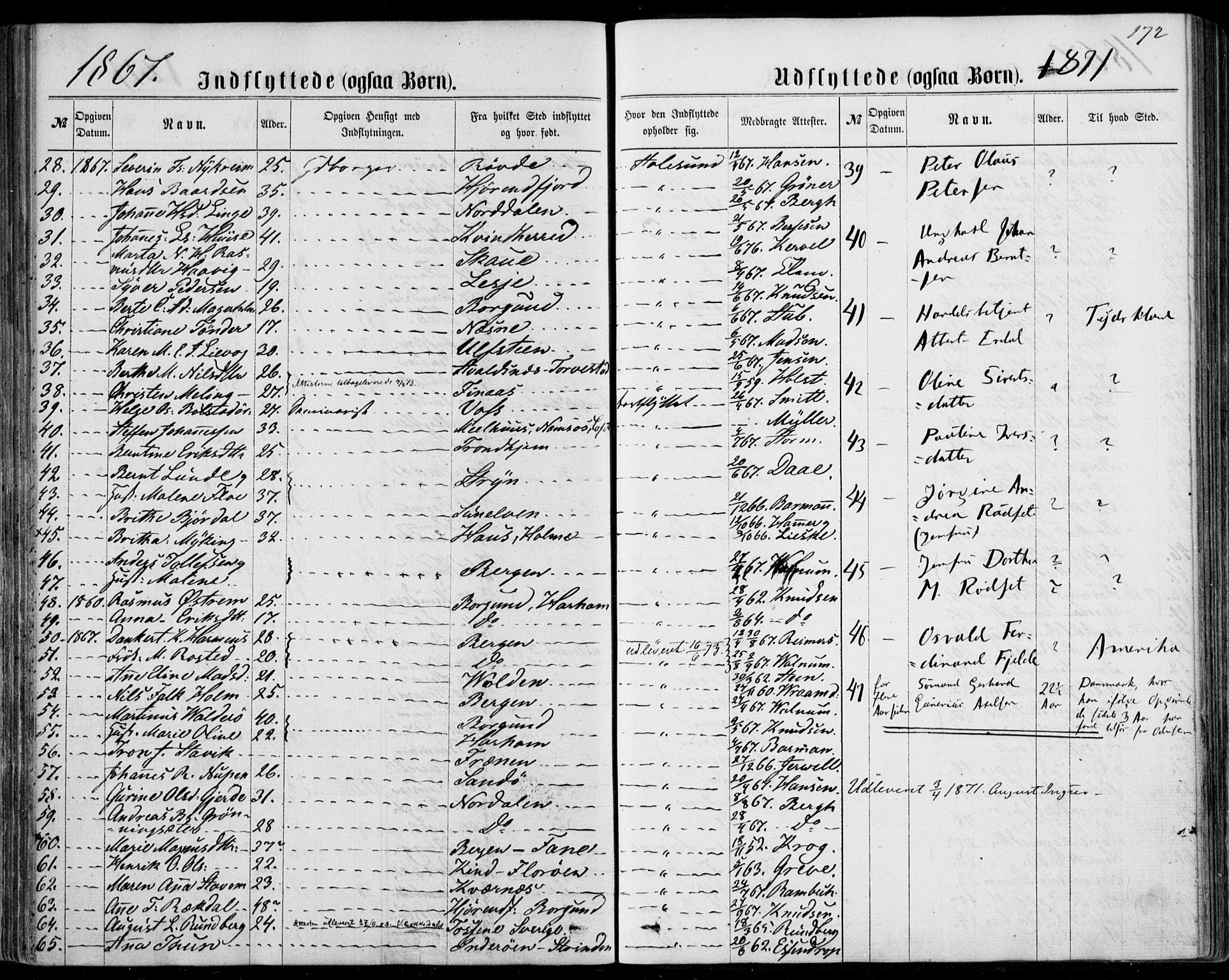 Ministerialprotokoller, klokkerbøker og fødselsregistre - Møre og Romsdal, SAT/A-1454/529/L0452: Parish register (official) no. 529A02, 1864-1871, p. 172