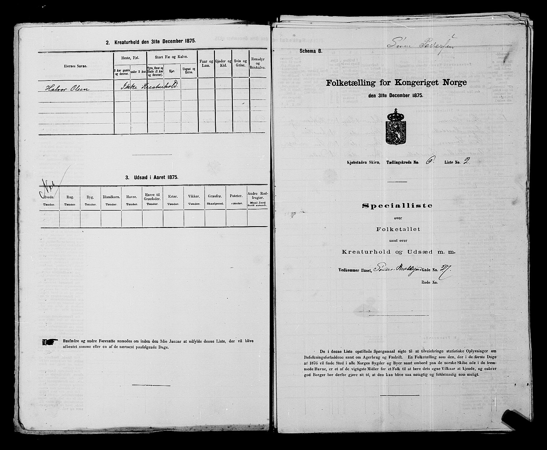 SAKO, 1875 census for 0806P Skien, 1875, p. 966