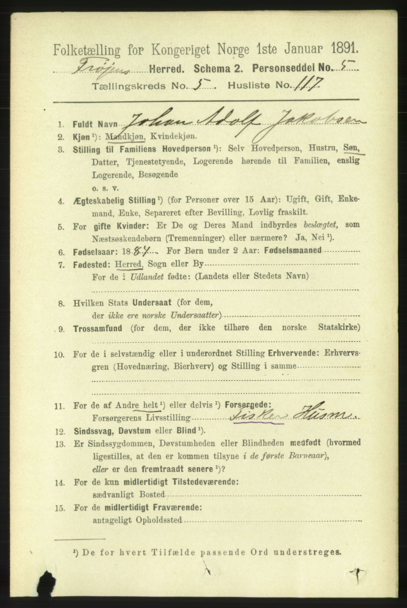 RA, 1891 census for 1619 Frøya, 1891, p. 4061