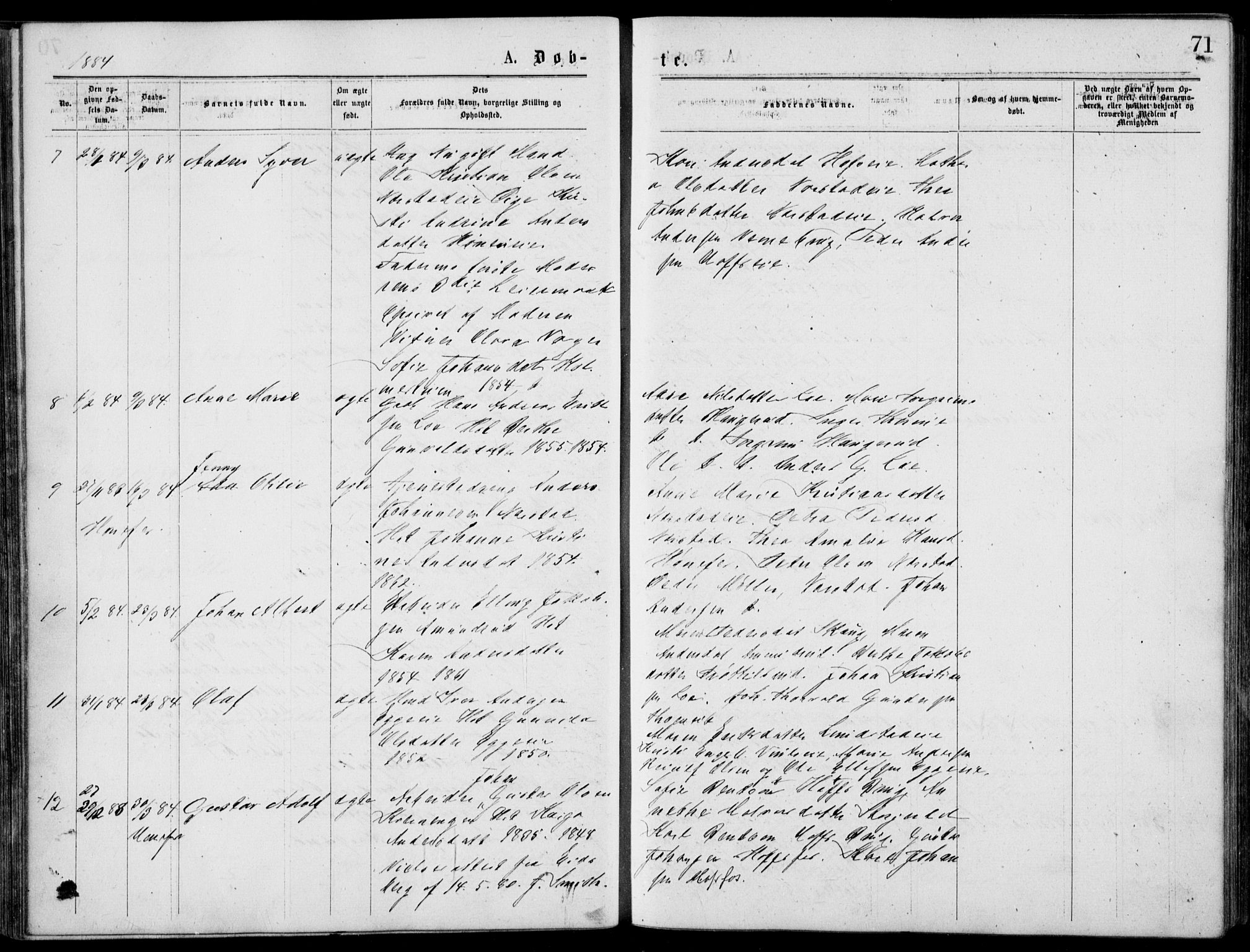 Norderhov kirkebøker, AV/SAKO-A-237/G/Gb/L0001: Parish register (copy) no. II 1, 1876-1899, p. 71