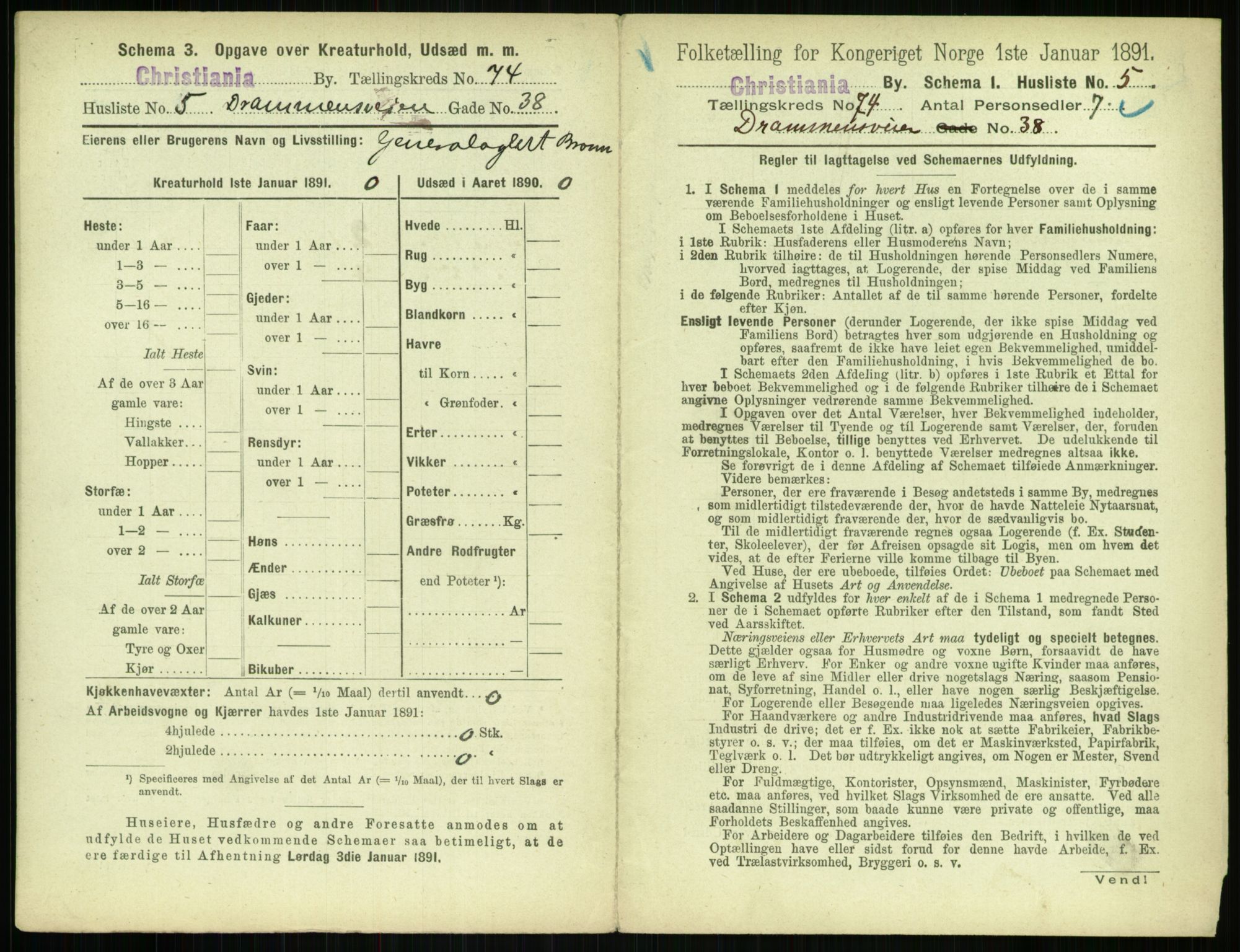 RA, 1891 census for 0301 Kristiania, 1891, p. 39609