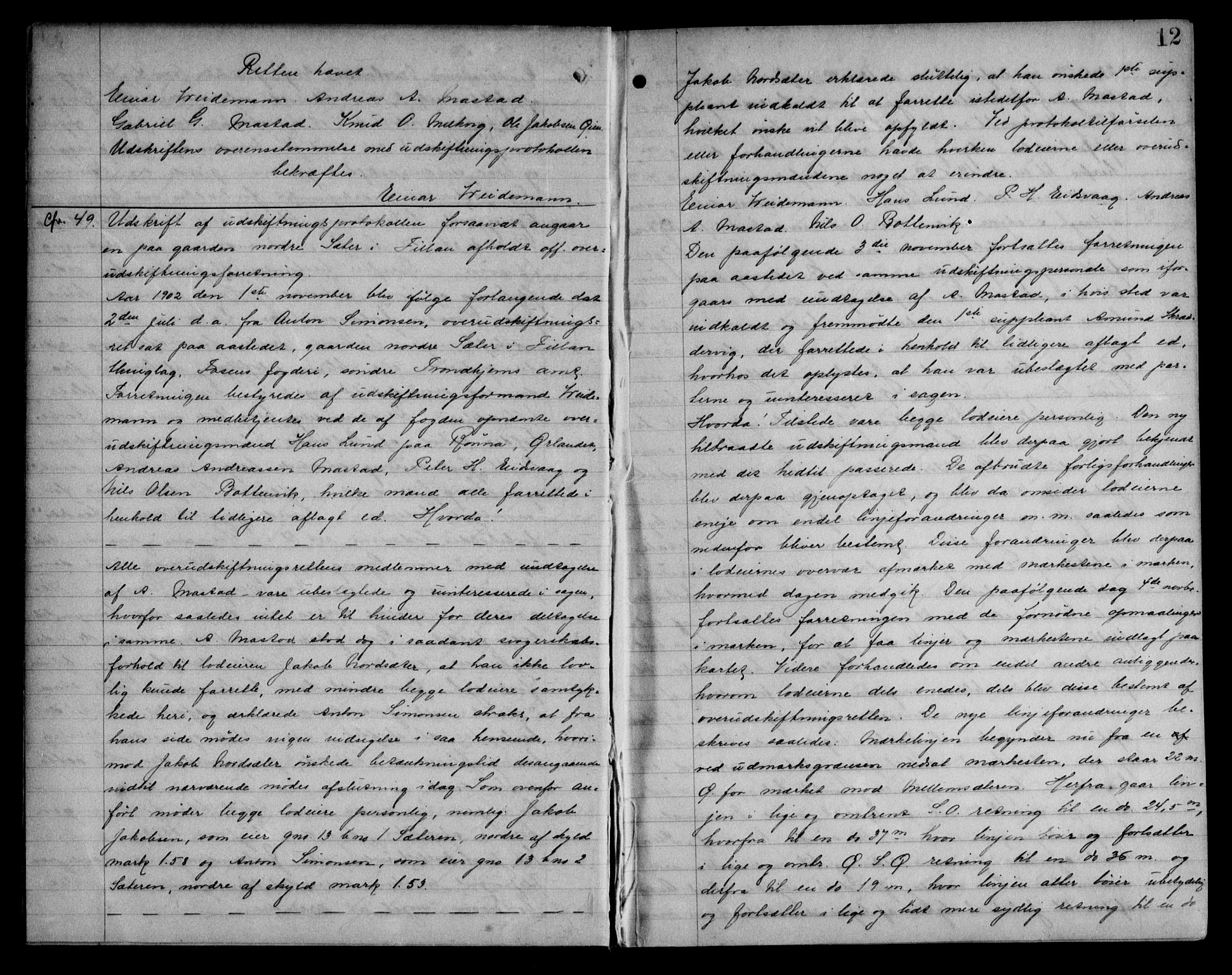 Fosen sorenskriveri, AV/SAT-A-1107/1/2/2C/L0040: Mortgage book no. 31, 1906-1907, p. 12