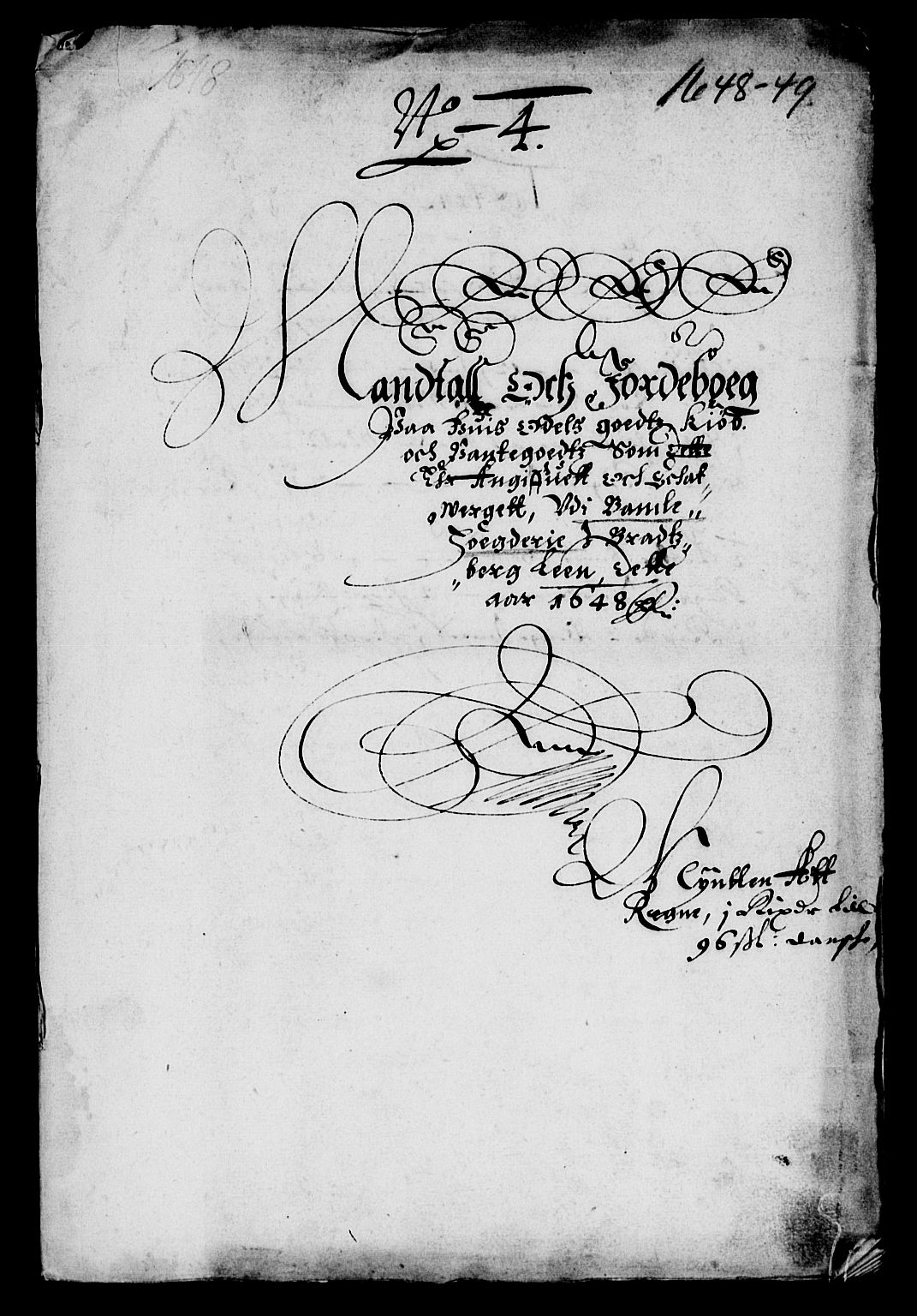 Rentekammeret inntil 1814, Reviderte regnskaper, Lensregnskaper, AV/RA-EA-5023/R/Rb/Rbp/L0035: Bratsberg len, 1648-1650