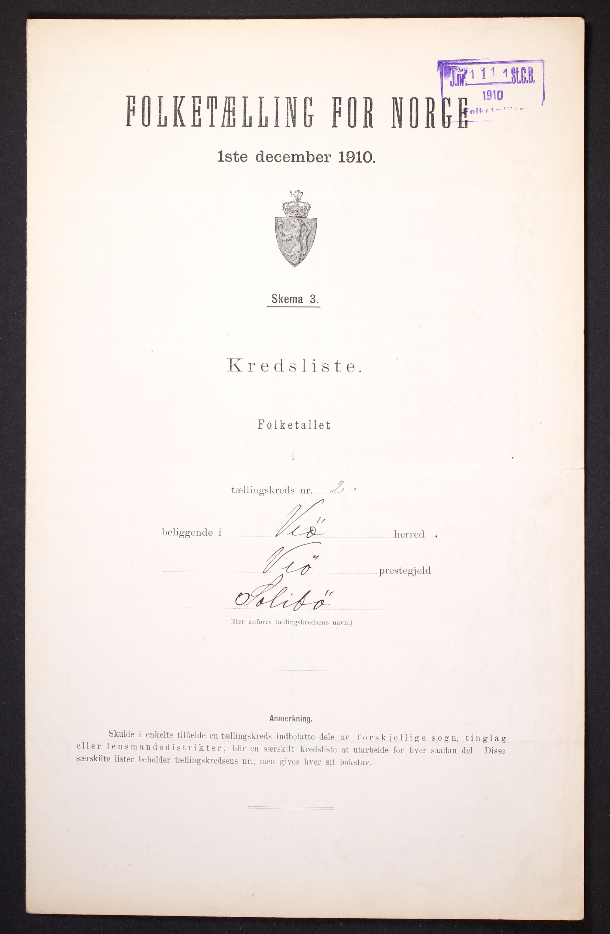 RA, 1910 census for Veøy, 1910, p. 7