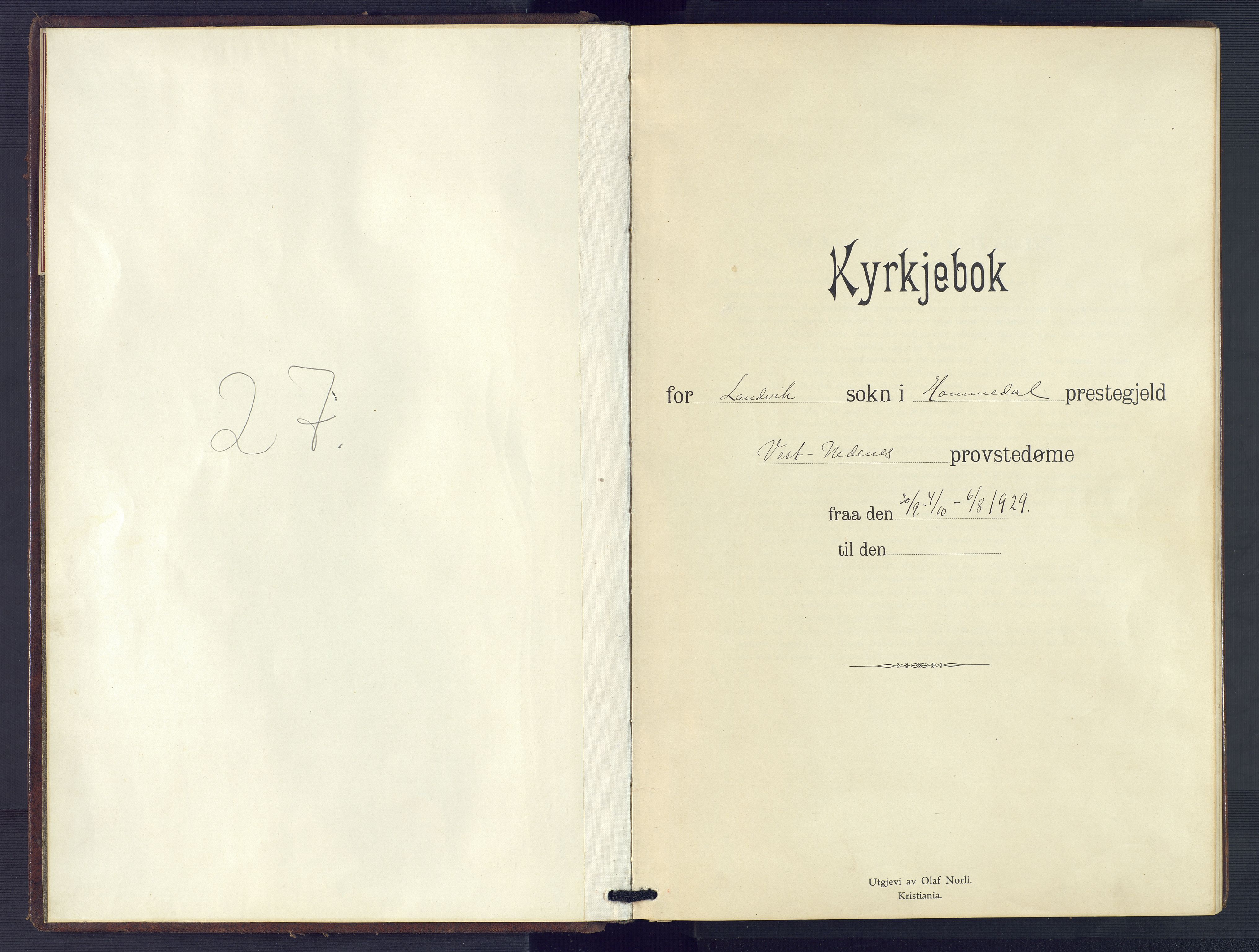 Hommedal sokneprestkontor, AV/SAK-1111-0023/F/Fb/Fbb/L0009: Parish register (copy) no. B 9, 1929-1953